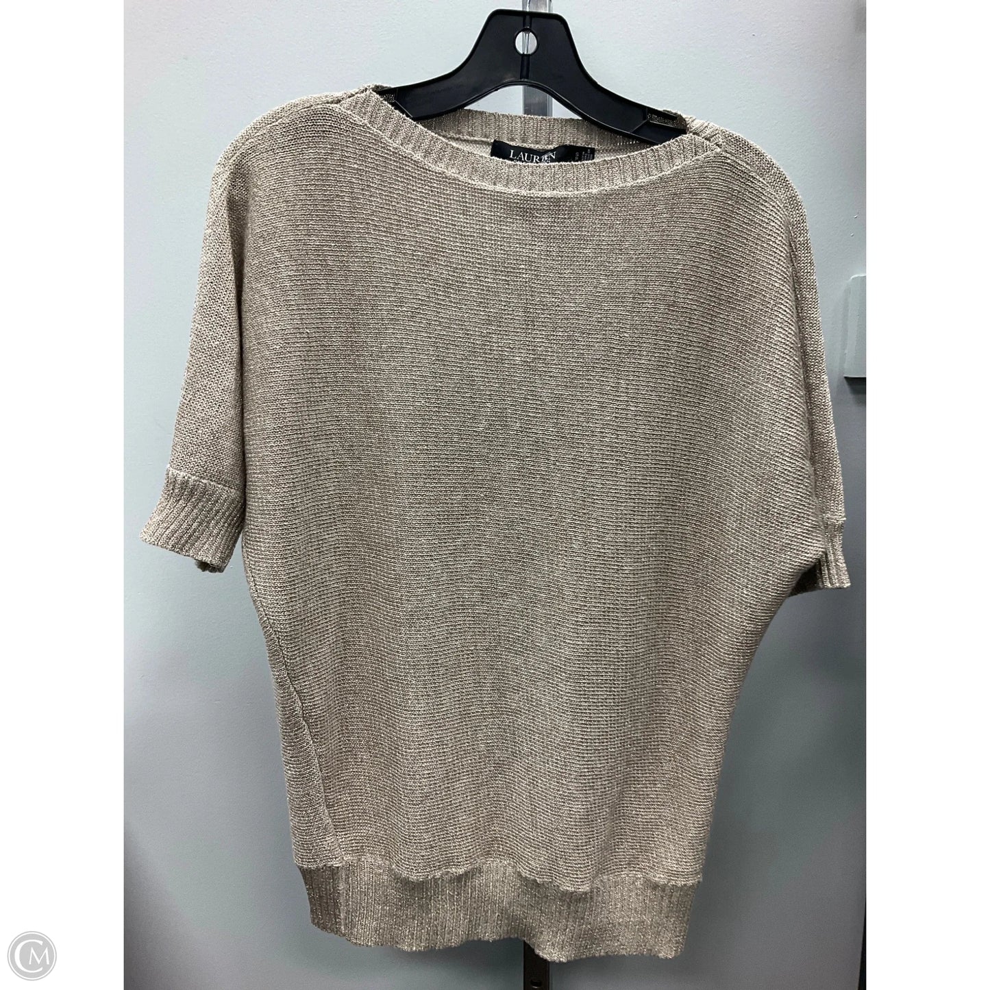 Top Short Sleeve By Lauren By Ralph Lauren In Gold, Size: S