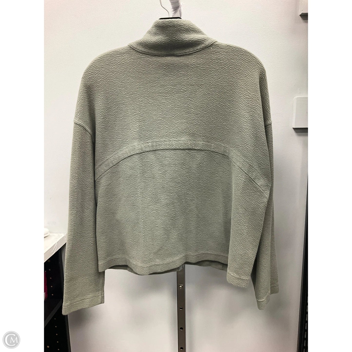 Athletic Top Long Sleeve Collar By 90 Degrees By Reflex In Green, Size: M