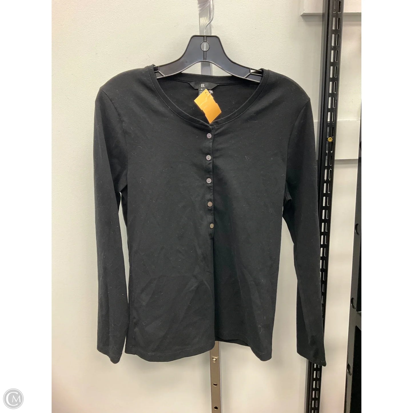 Top Long Sleeve By Banana Republic In Black, Size: L