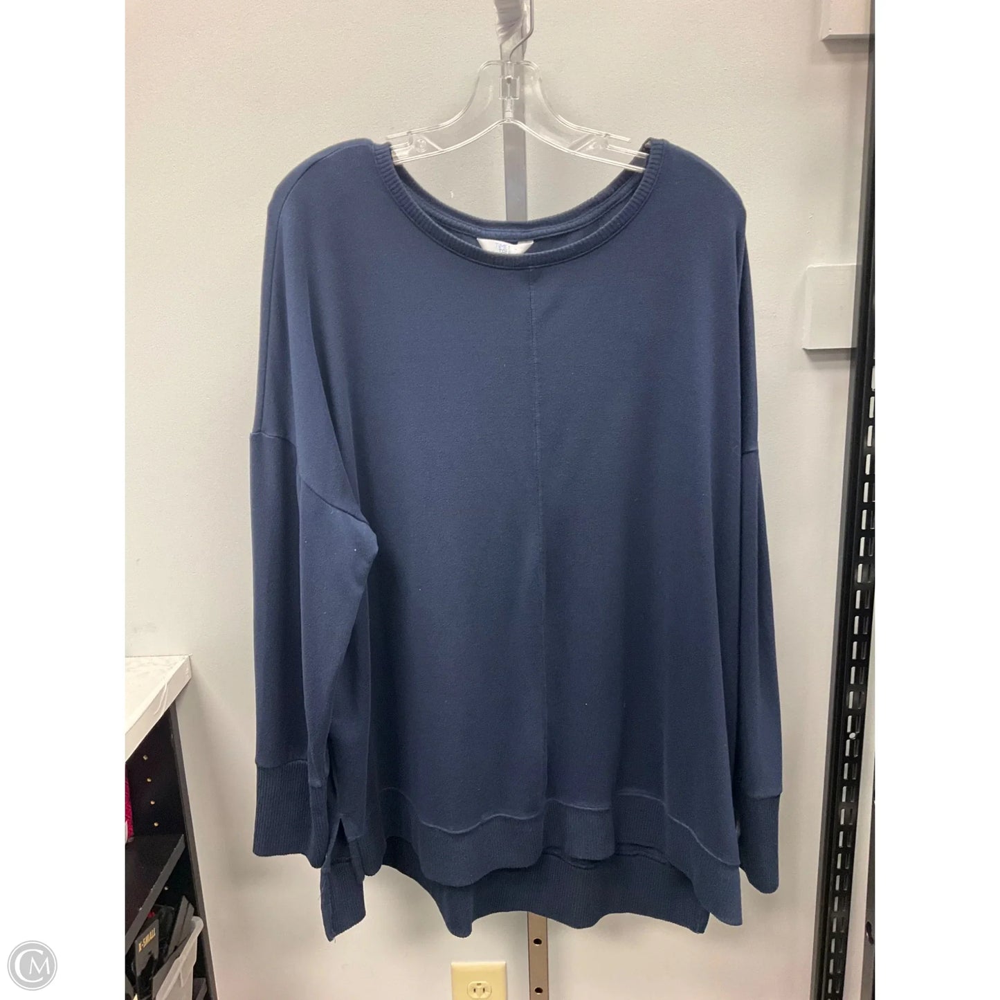 Top Long Sleeve Basic By Time And Tru In Navy, Size: Xxl