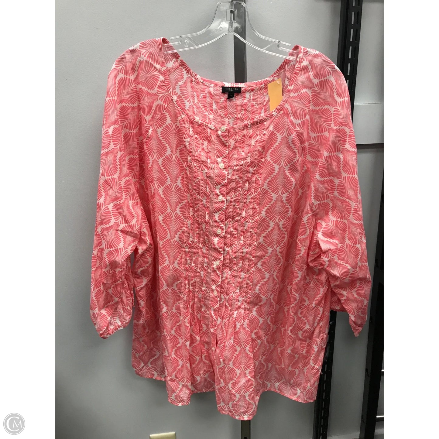 Top 3/4 Sleeve By Talbots In Coral, Size: 3x