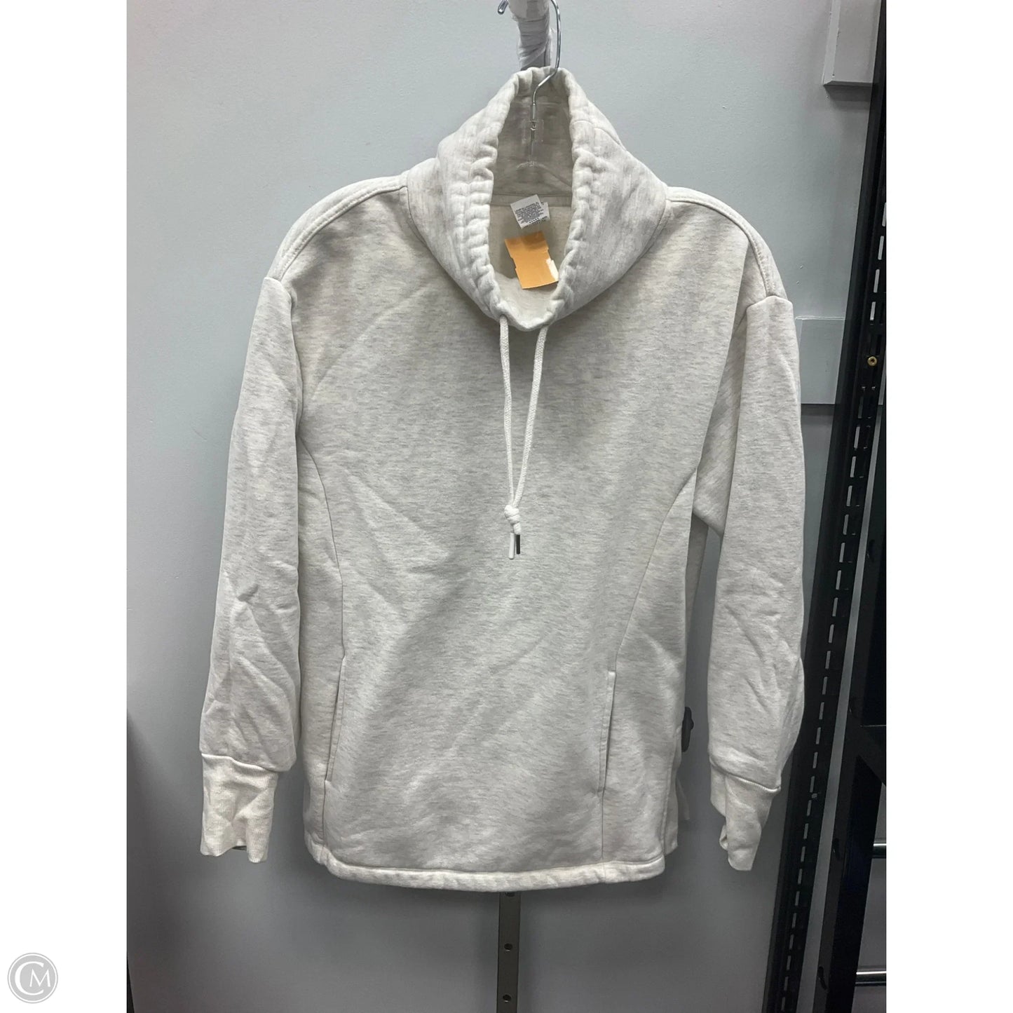 Athletic Top Long Sleeve Collar By Rbx In Grey, Size: M