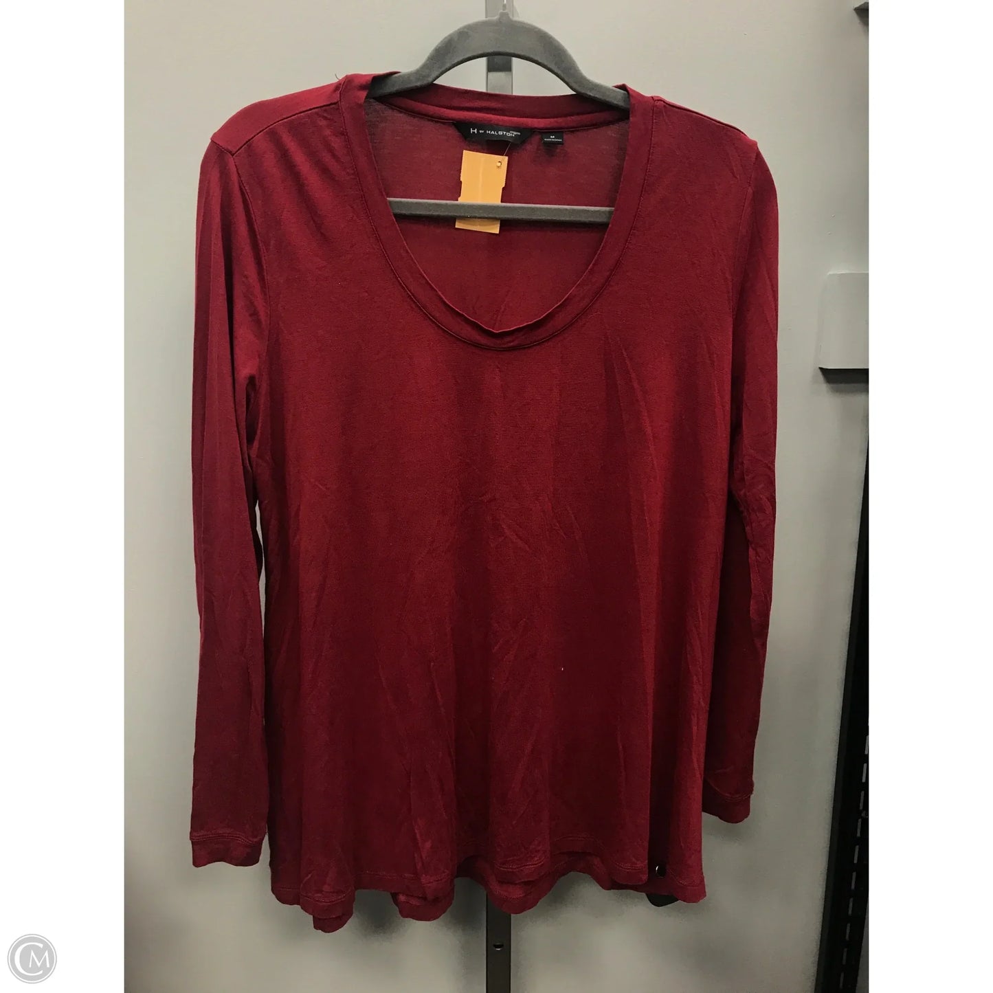 Top Long Sleeve Basic By H For Halston In Red, Size: M