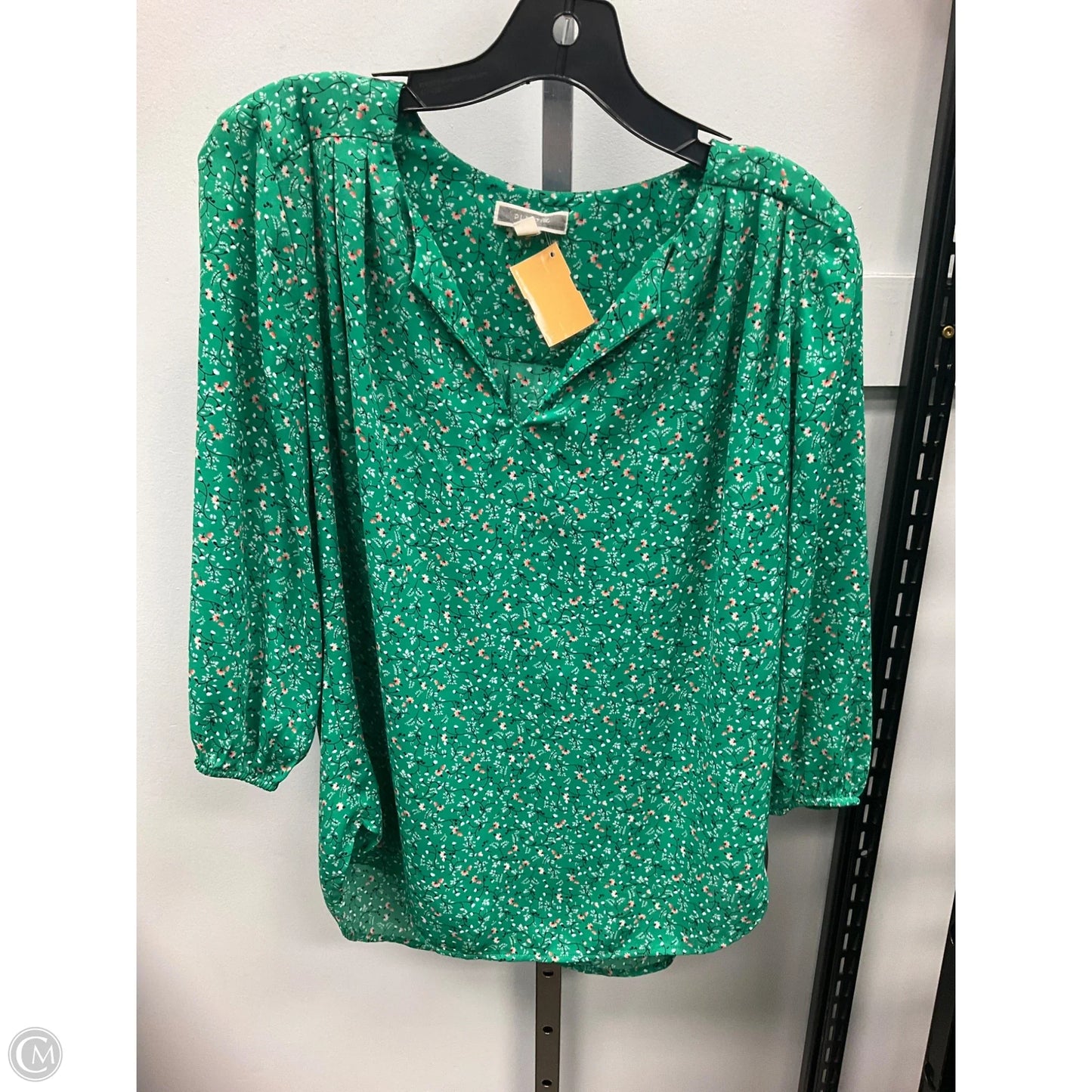 Top 3/4 Sleeve By Pleione In Green, Size: S