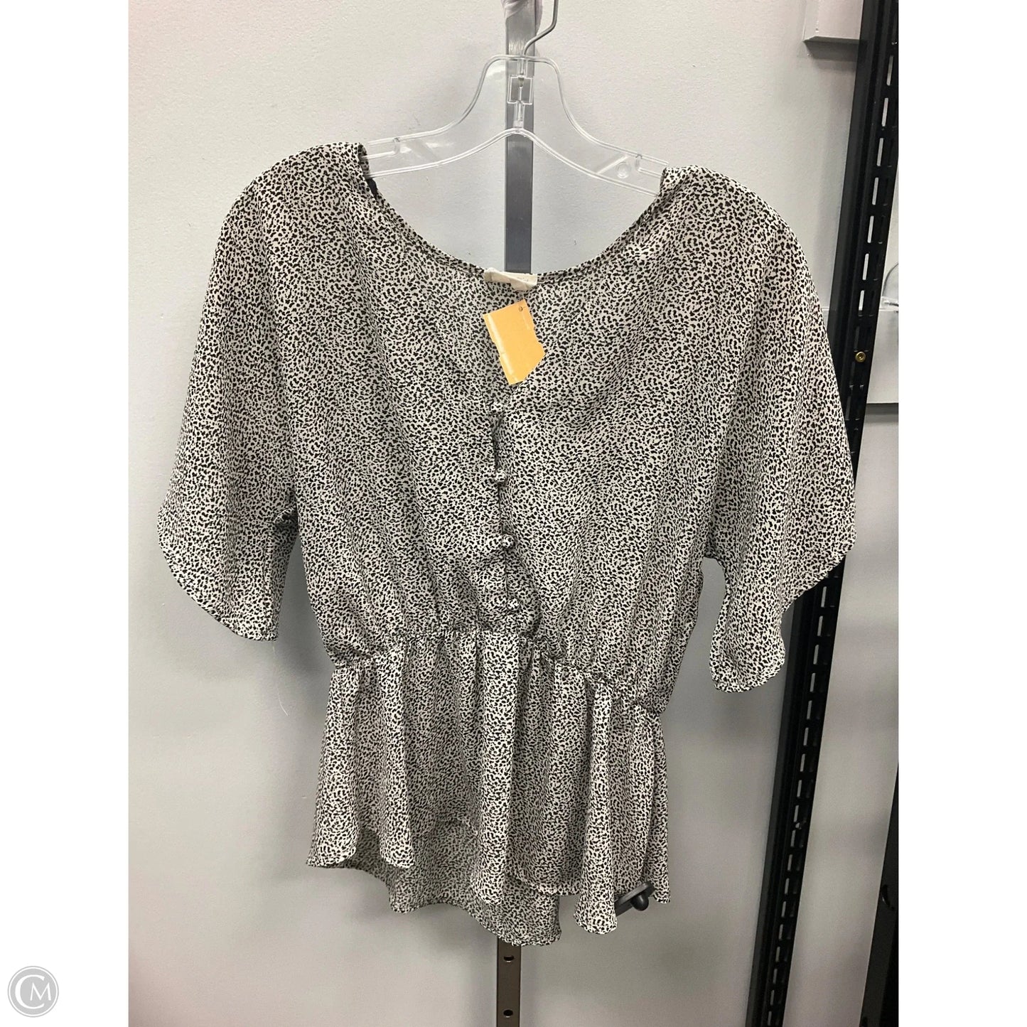 Top Short Sleeve By Sienna Sky In Black & Cream, Size: M