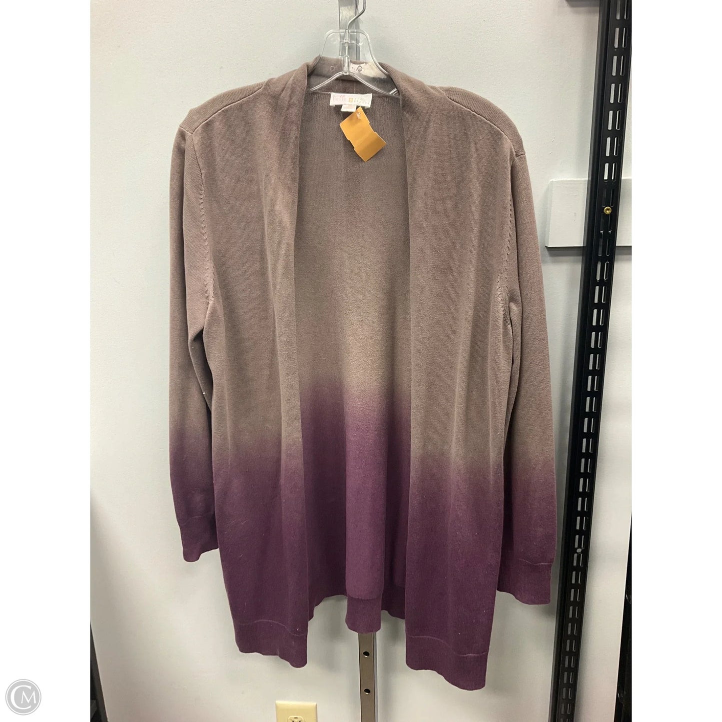 Sweater Cardigan By Belle By Kim Gravel In Ombre Print, Size: M