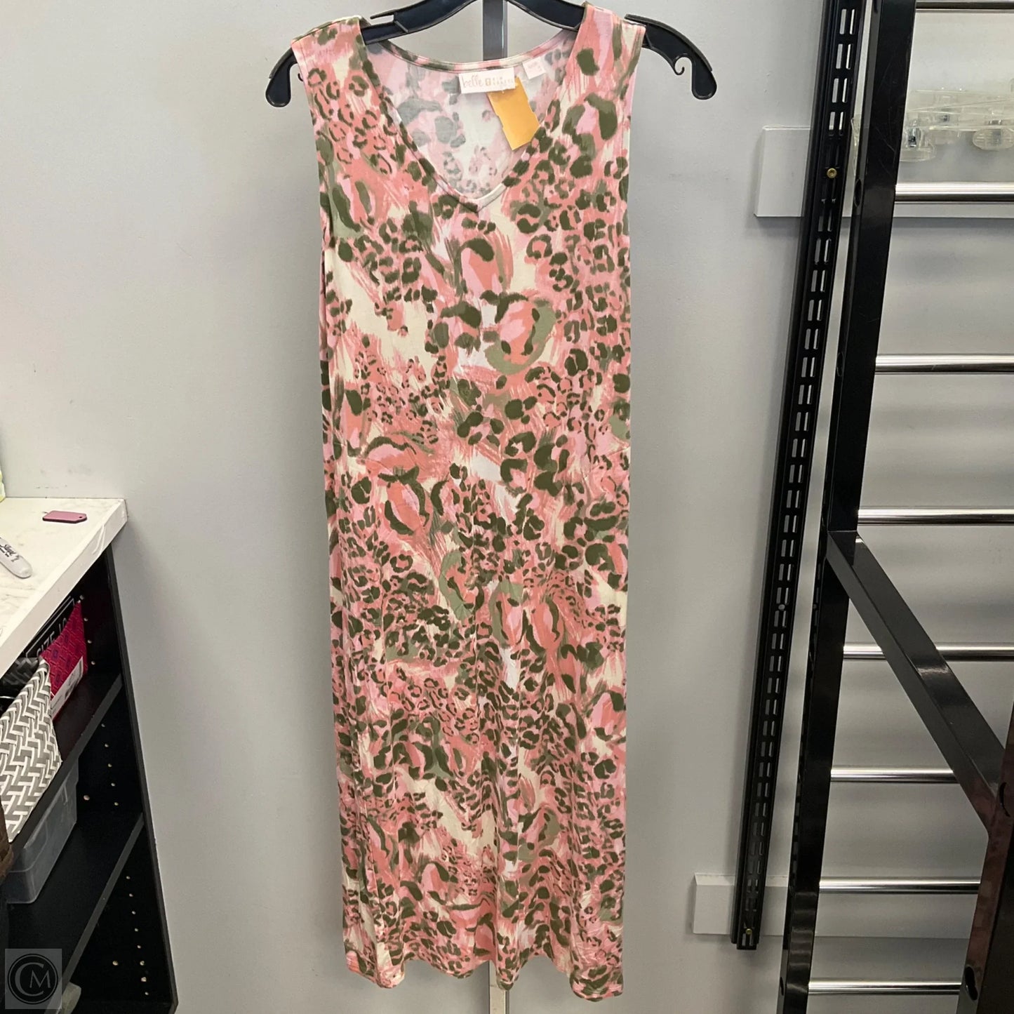 Dress Casual Midi By Belle By Kim Gravel In Green & Pink, Size: Xxsp