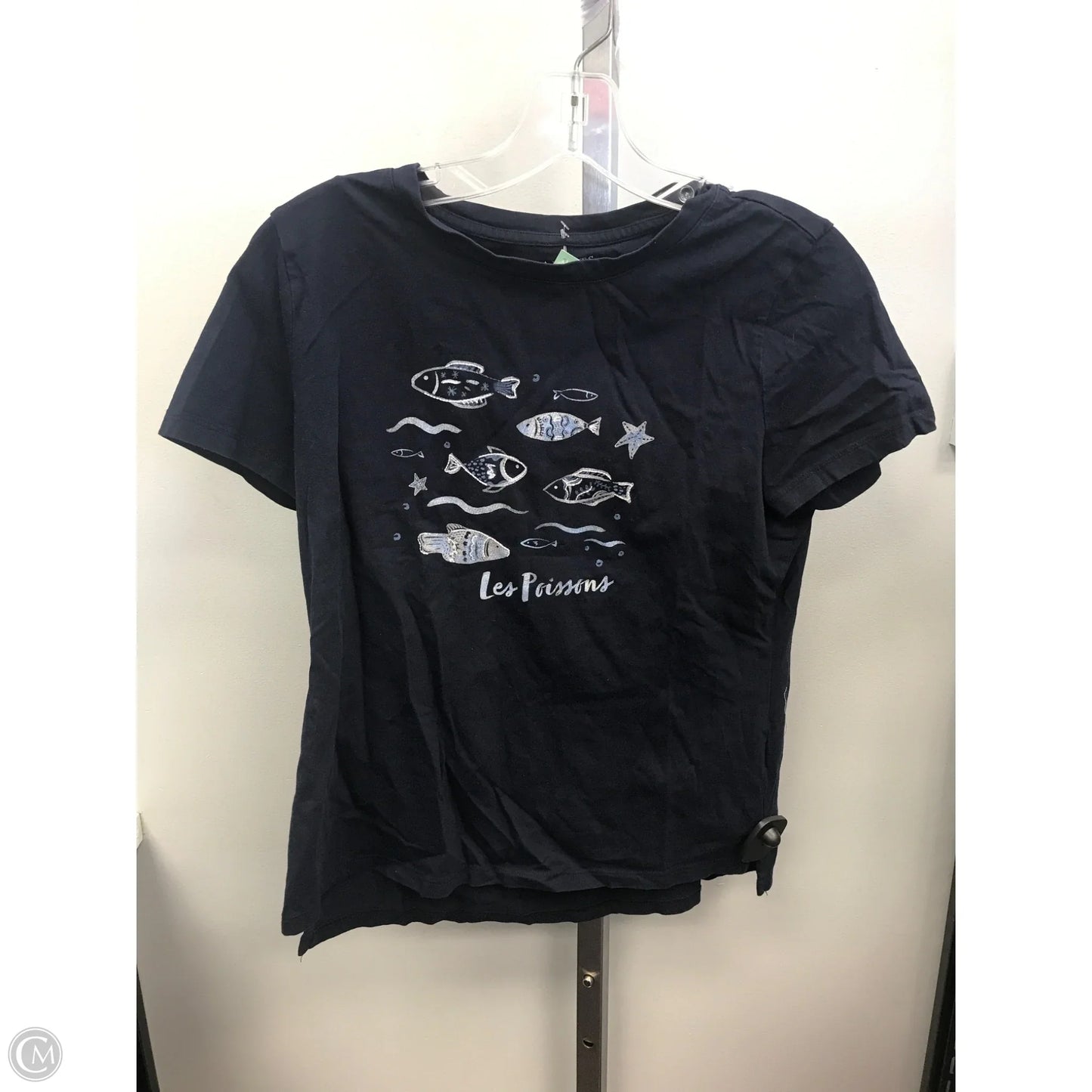 Top Short Sleeve By Talbots In Navy, Size: S