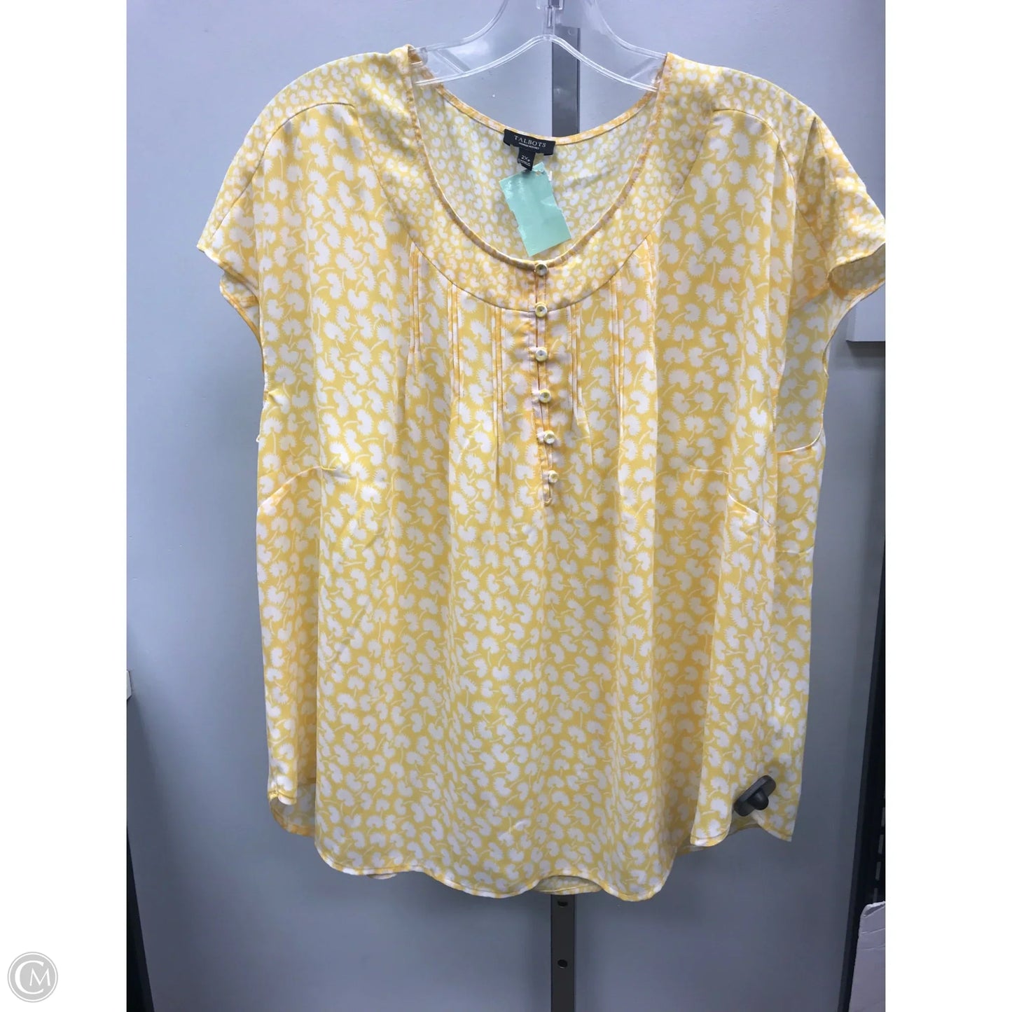 Top Short Sleeve By Talbots In Yellow, Size: 2x