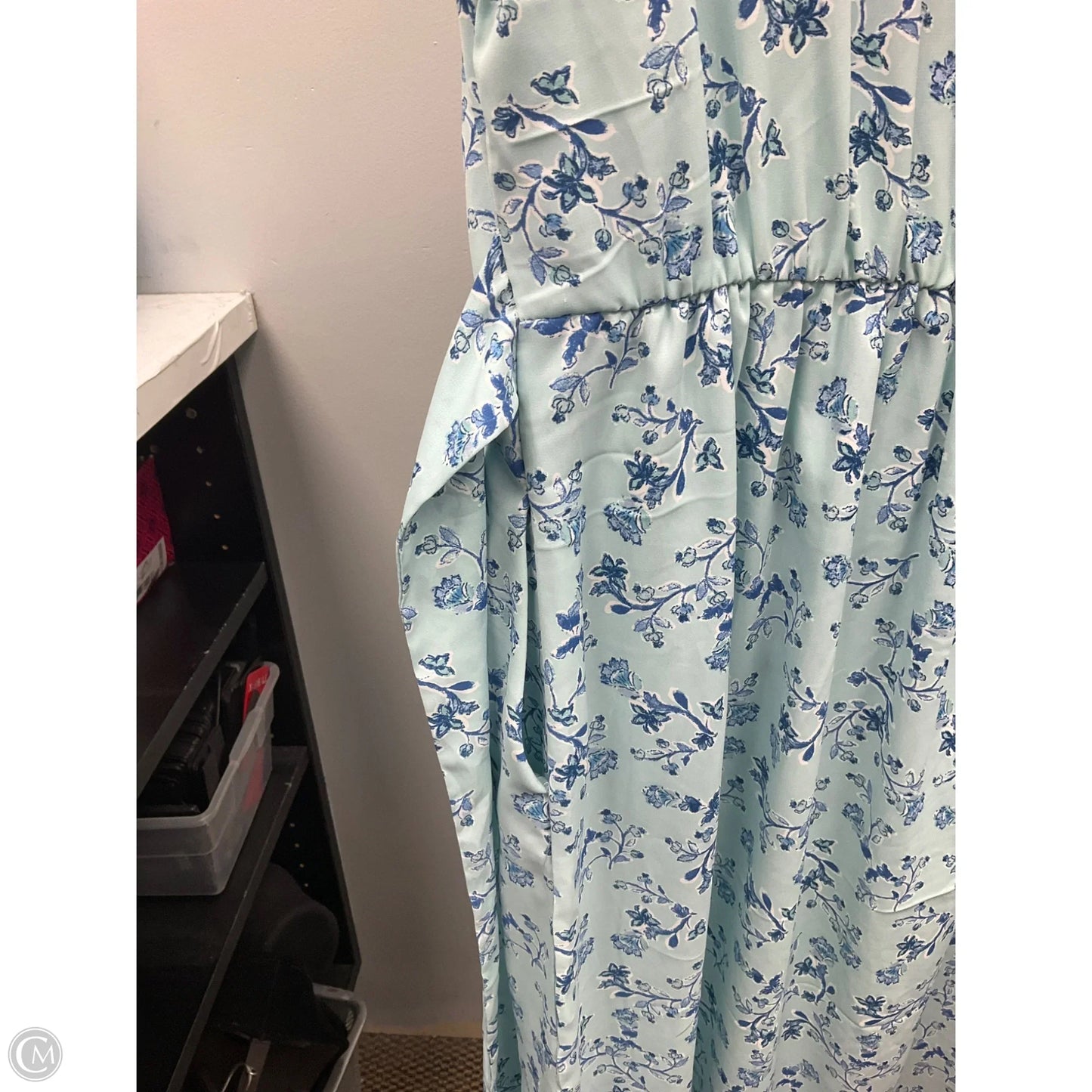 Dress Casual Midi By Lucky Brand In Blue & Green, Size: L