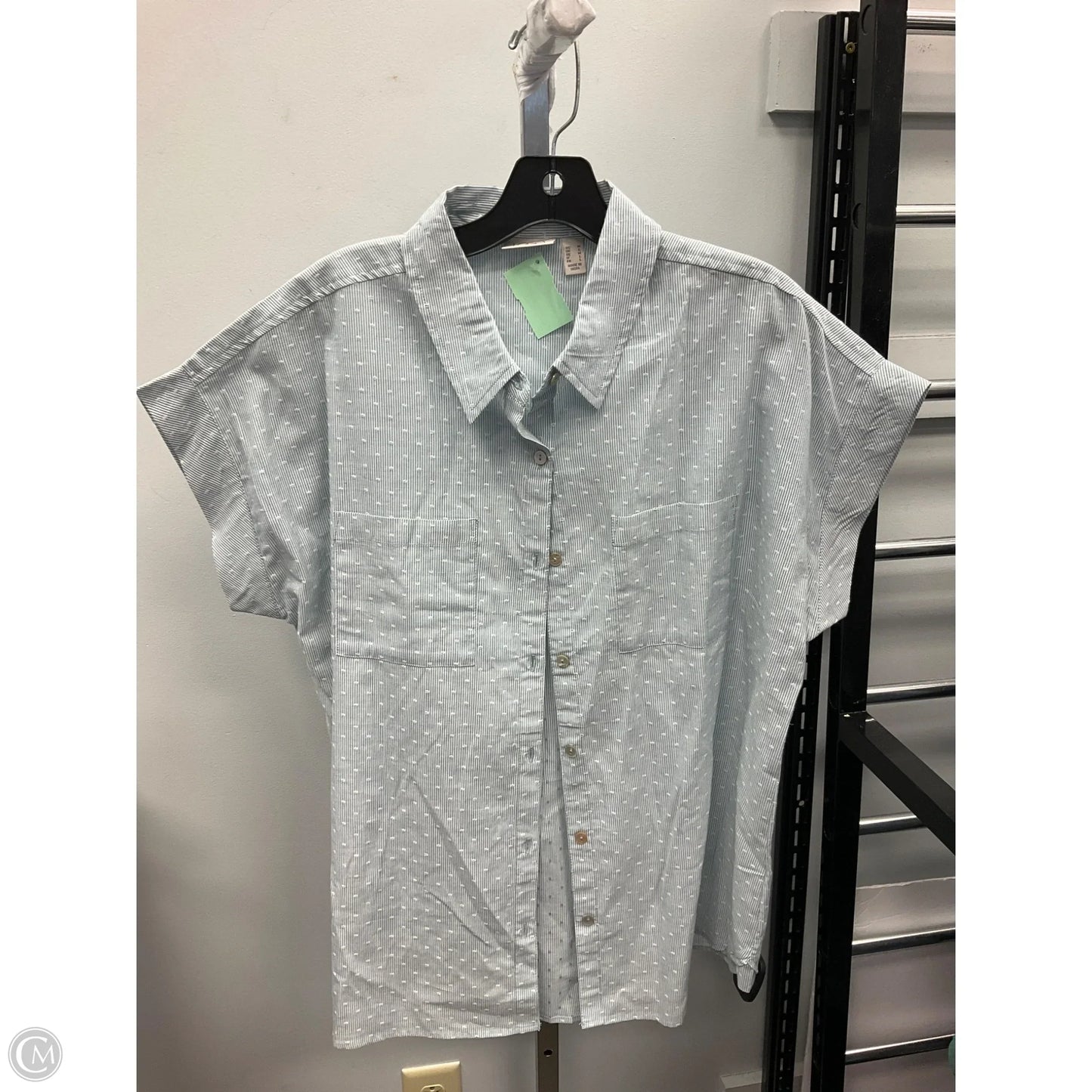 Top Short Sleeve By Logo In Blue, Size: M