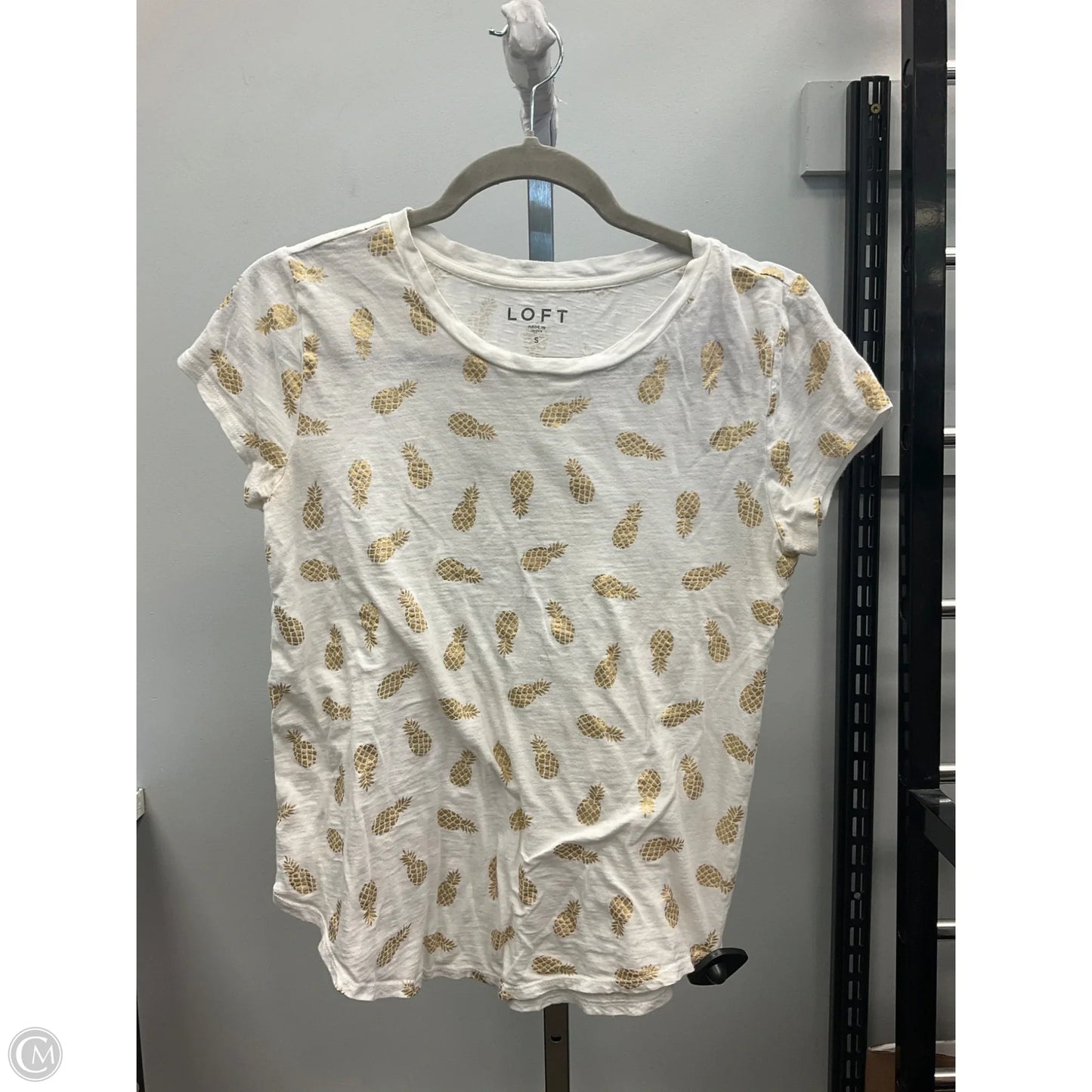 Top Short Sleeve By Loft In White, Size: S
