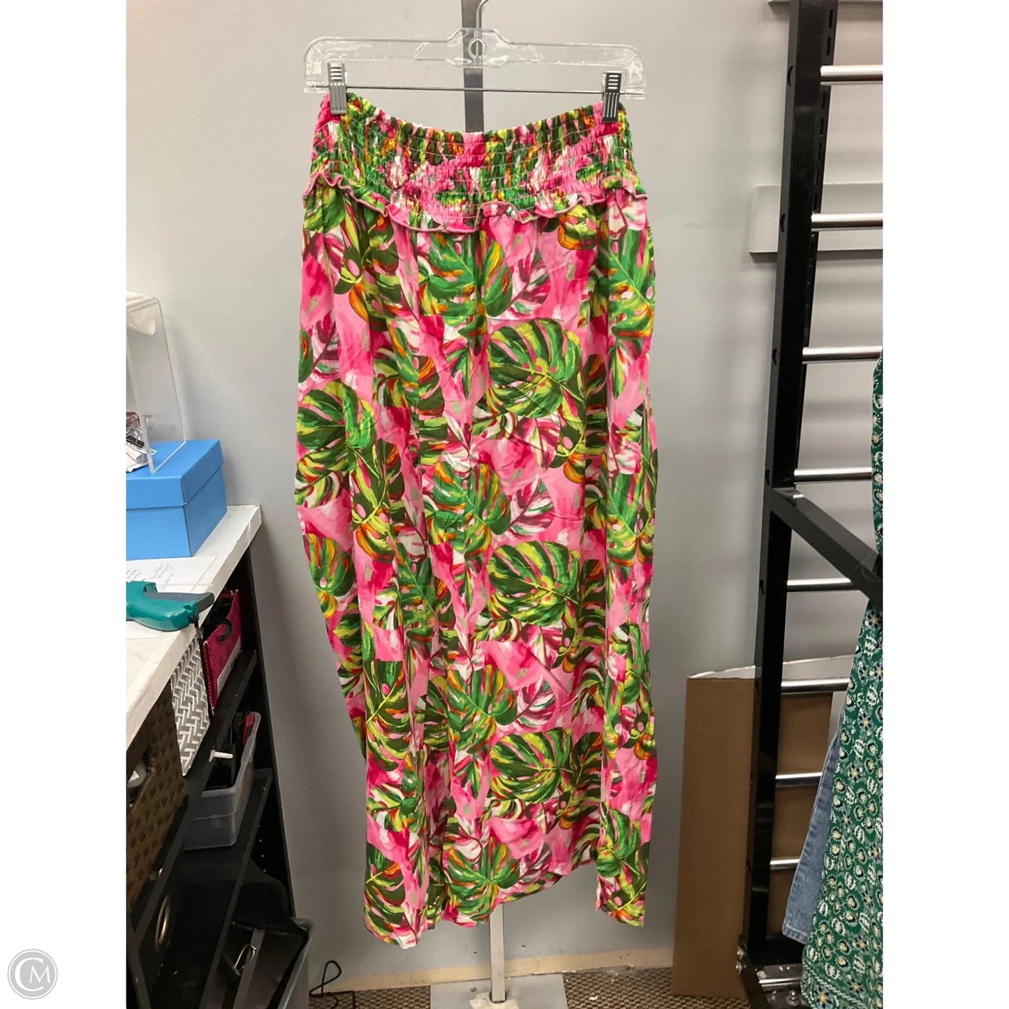 Pants Wide Leg By Caribbean Joe In Tropical Print, Size: 3x