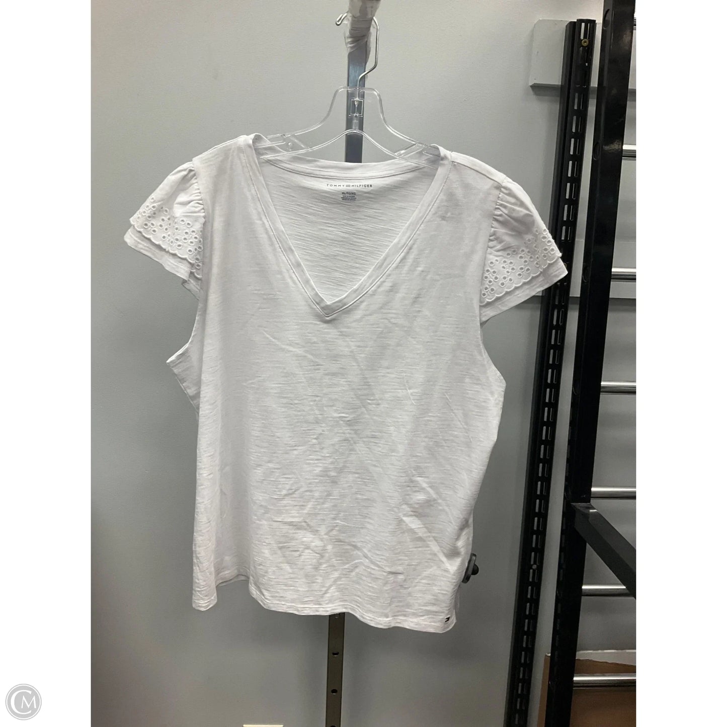 Top Short Sleeve By Tommy Hilfiger In White, Size: Xl