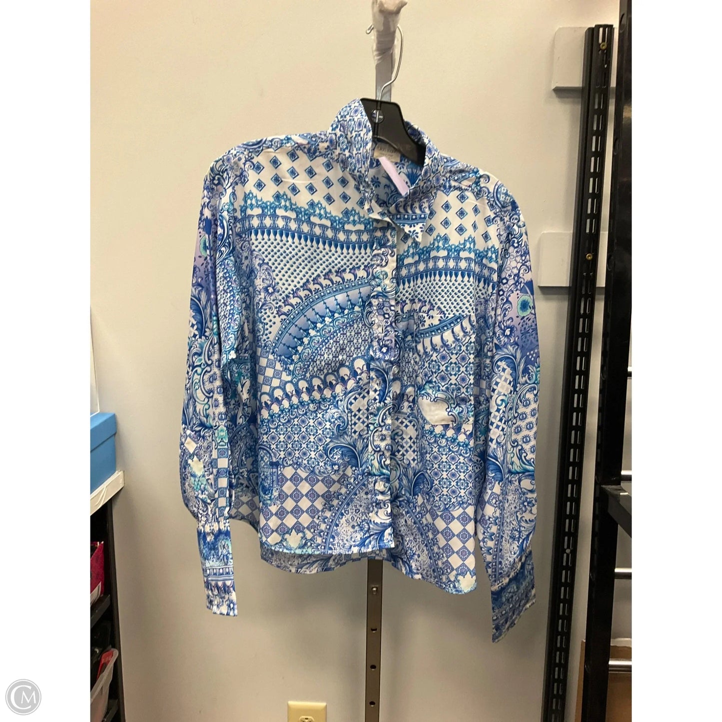 Top Long Sleeve By Cmc In Blue, Size: Xl