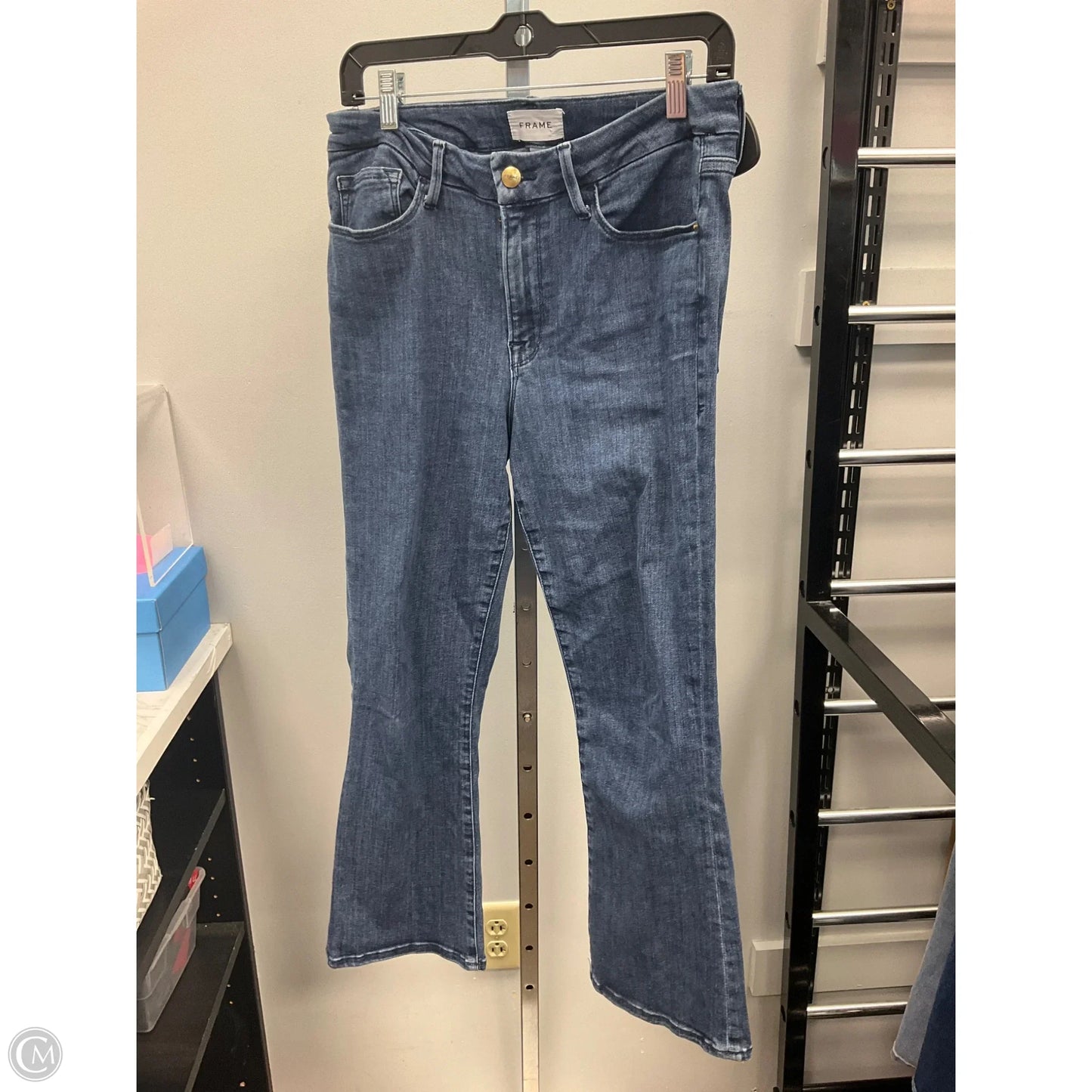 Jeans Boot Cut By Frame In Blue Denim, Size: 10