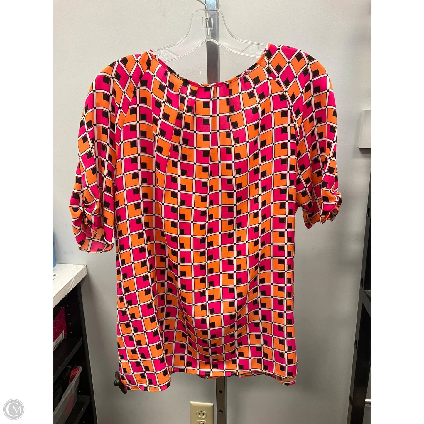 Top Short Sleeve By Worthington In Orange & Pink, Size: Xl