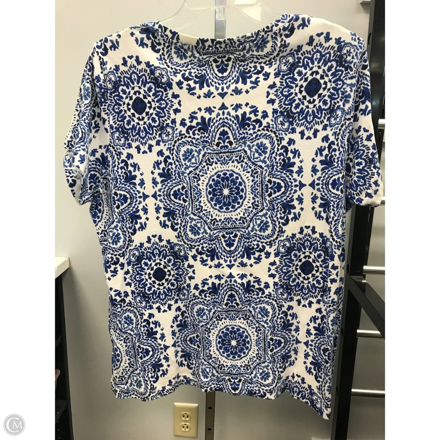 Top Short Sleeve By St Johns Bay In Blue & White, Size: Xl