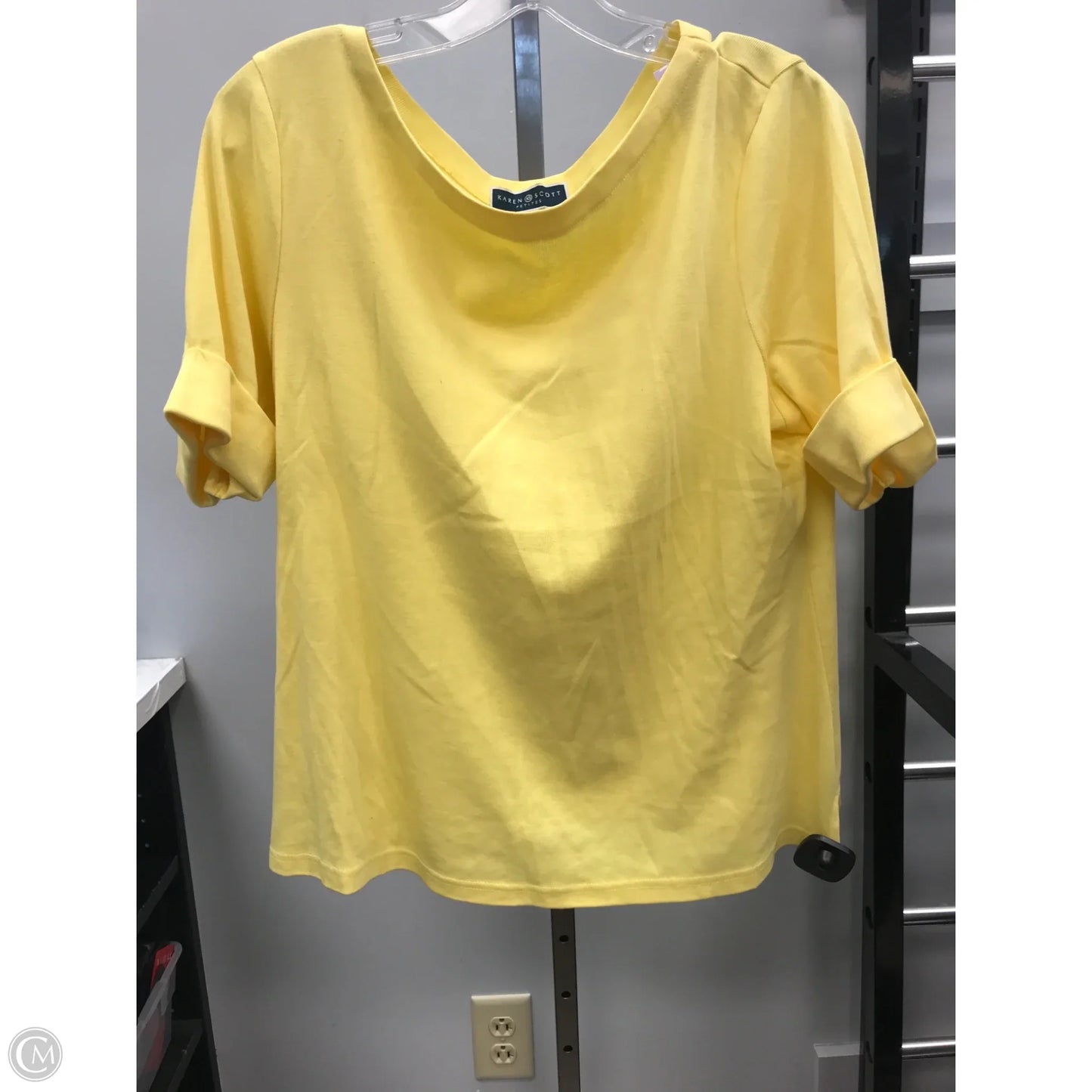 Top Short Sleeve By Karen Scott In Yellow, Size: Xlp