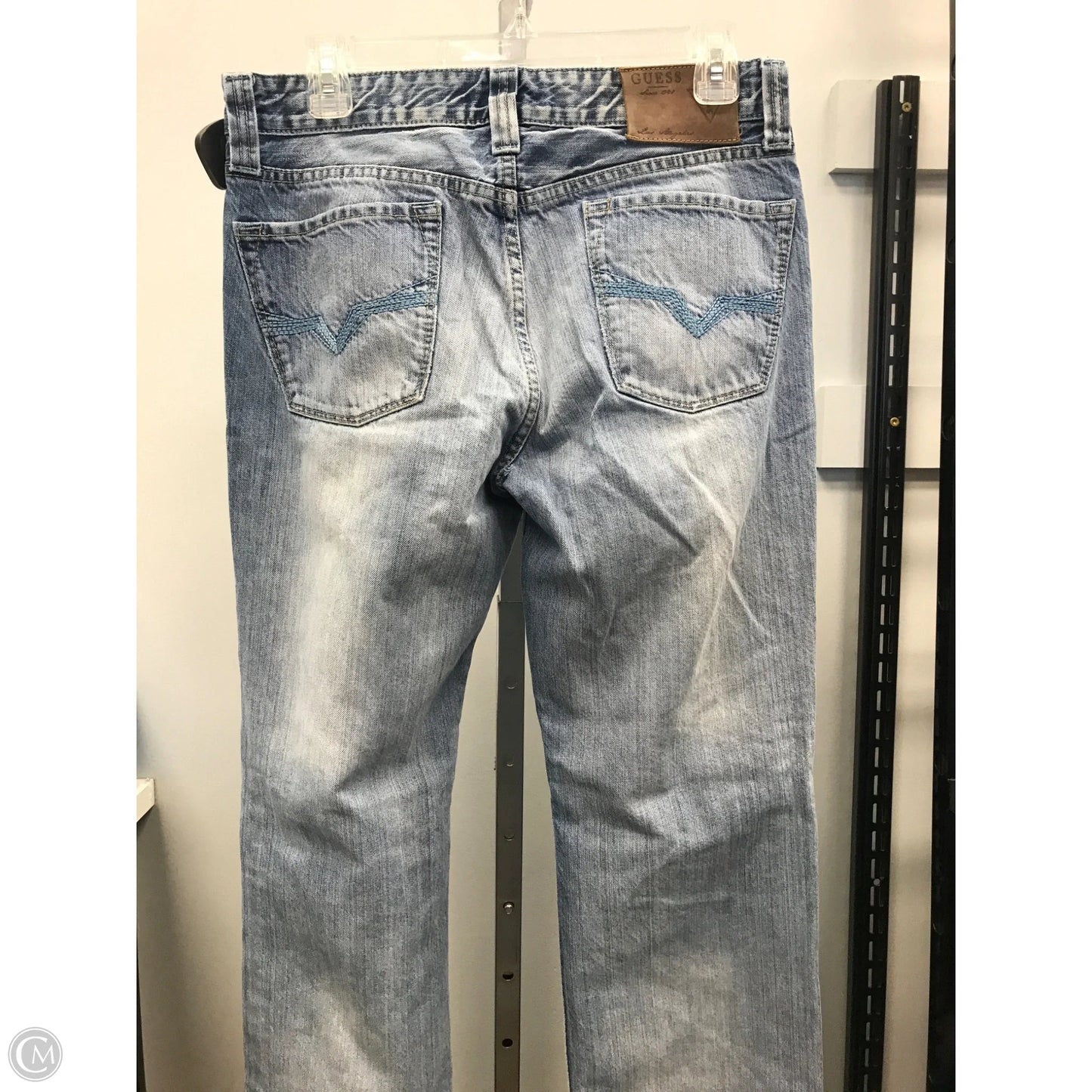 Jeans Straight By Guess In Blue Denim, Size: 12