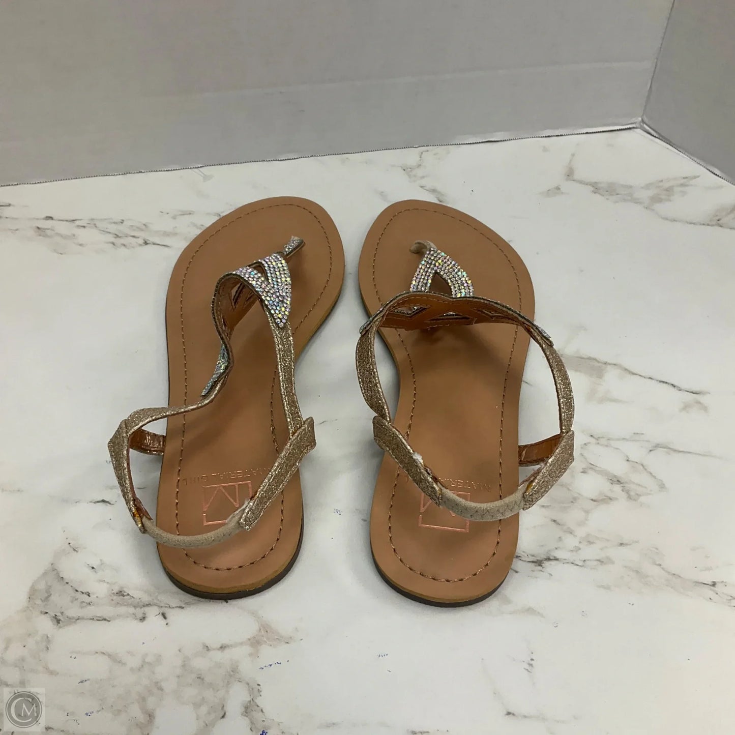 Sandals Flats By Material Girl In Beige, Size: 8