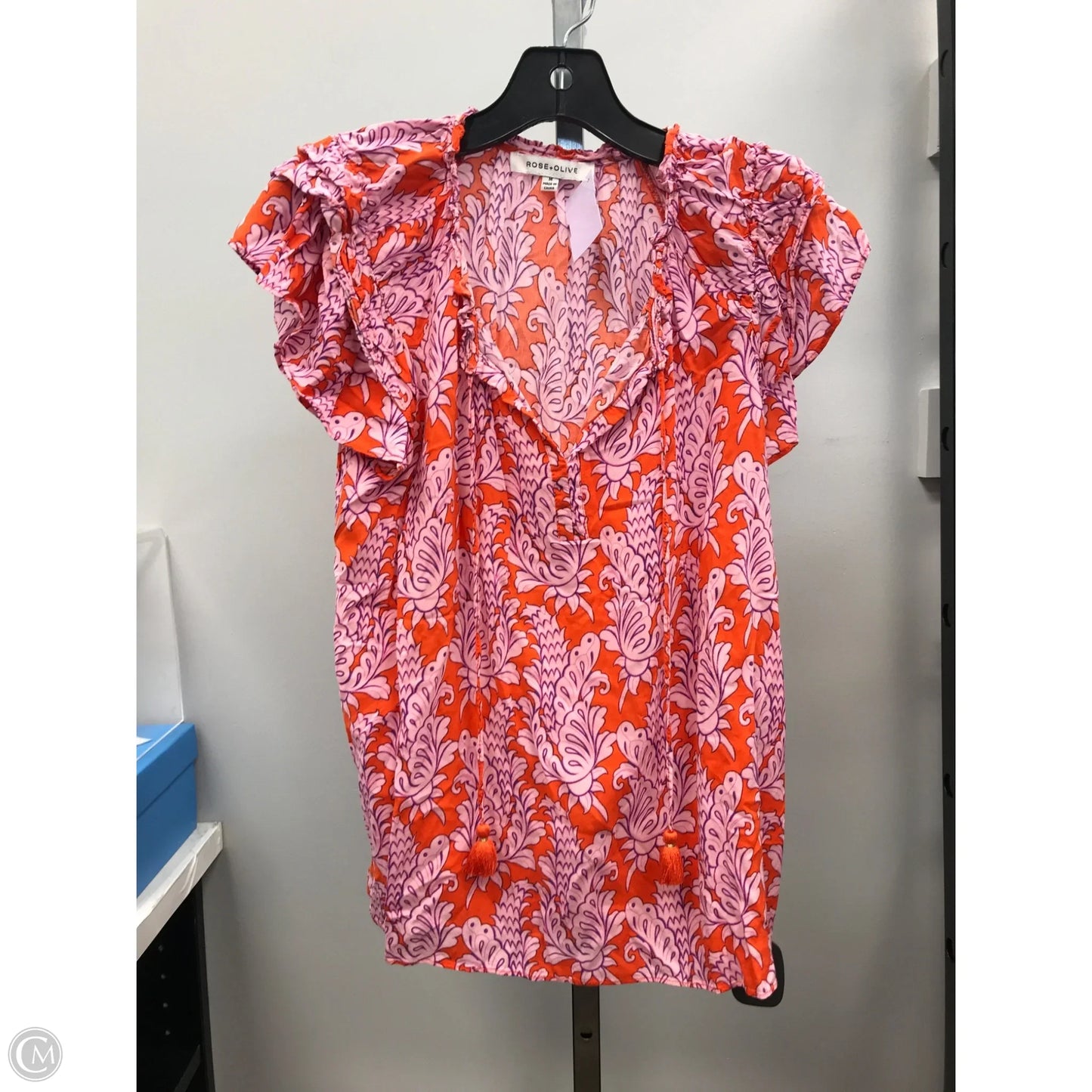 Top Sleeveless By Rose And Olive In Orange & Pink, Size: M