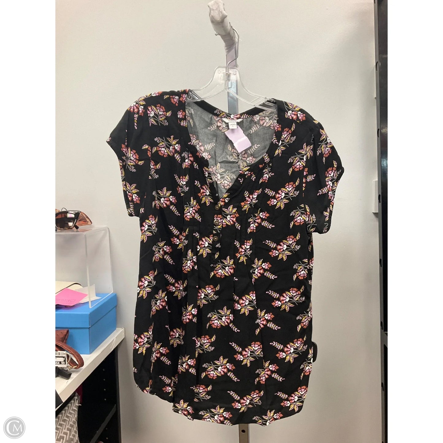 Top Short Sleeve By Sonoma In Floral Print, Size: L