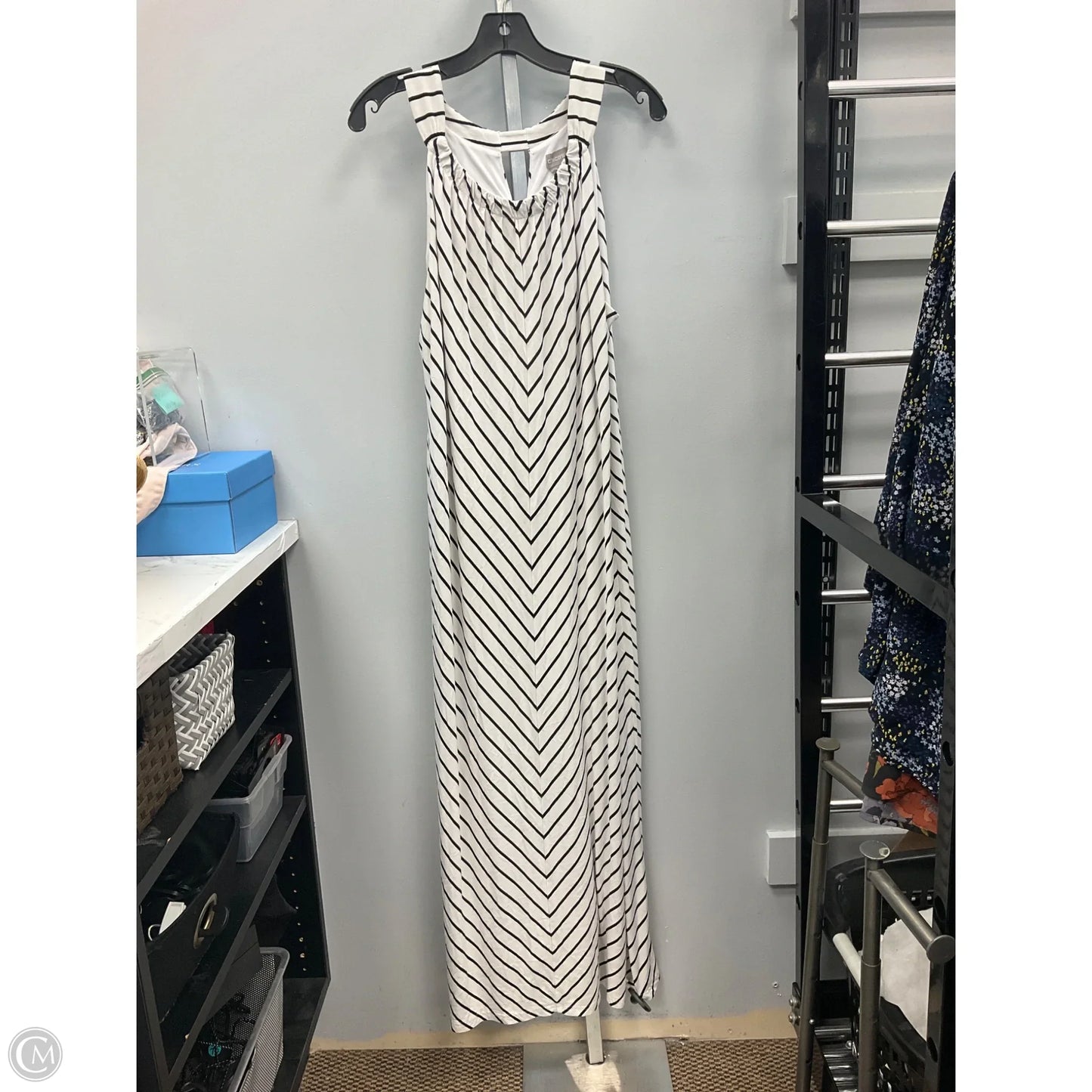 Dress Casual Maxi By Chicos In Black & White, Size: Xl