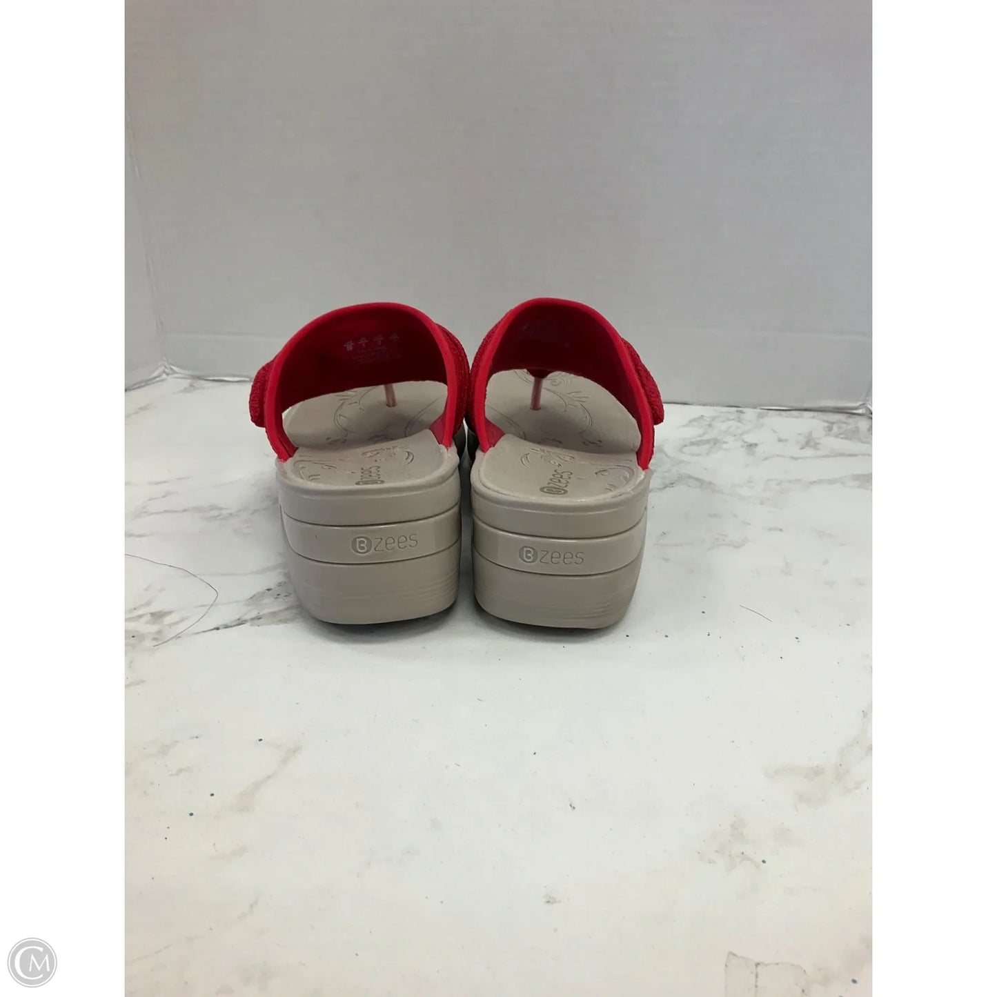 Sandals Heels Wedge By Bzees In Red, Size: 8