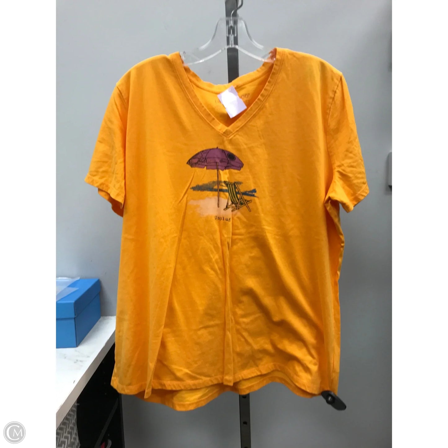 Top Short Sleeve By Life Is Good In Yellow, Size: Xl