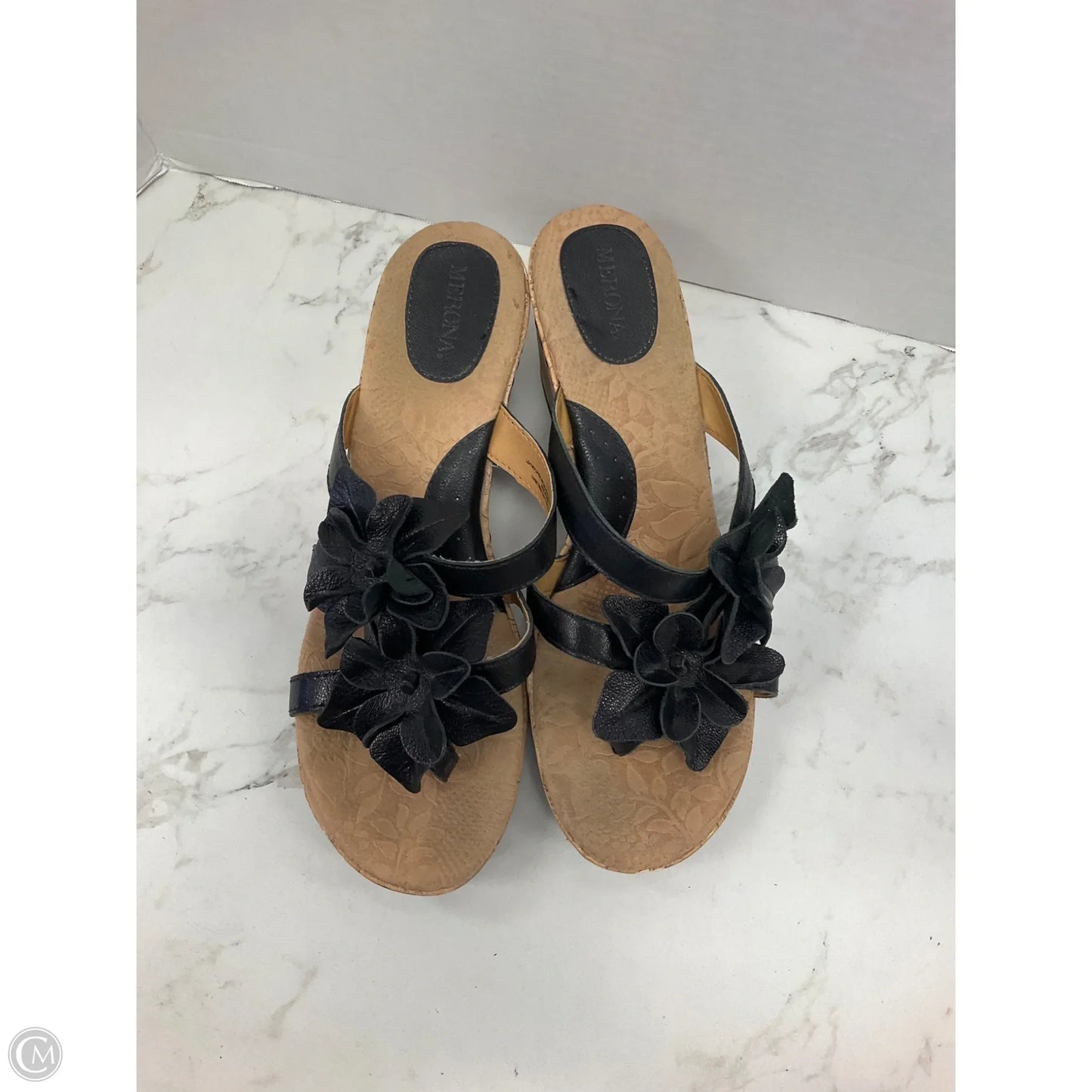Sandals Heels Wedge By Merona In Black, Size: 11