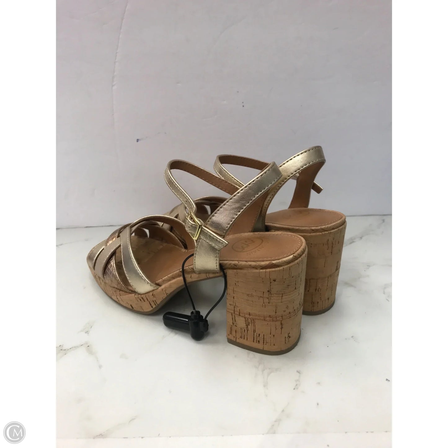 Sandals Heels Block By White Mountain In Gold, Size: 7.5