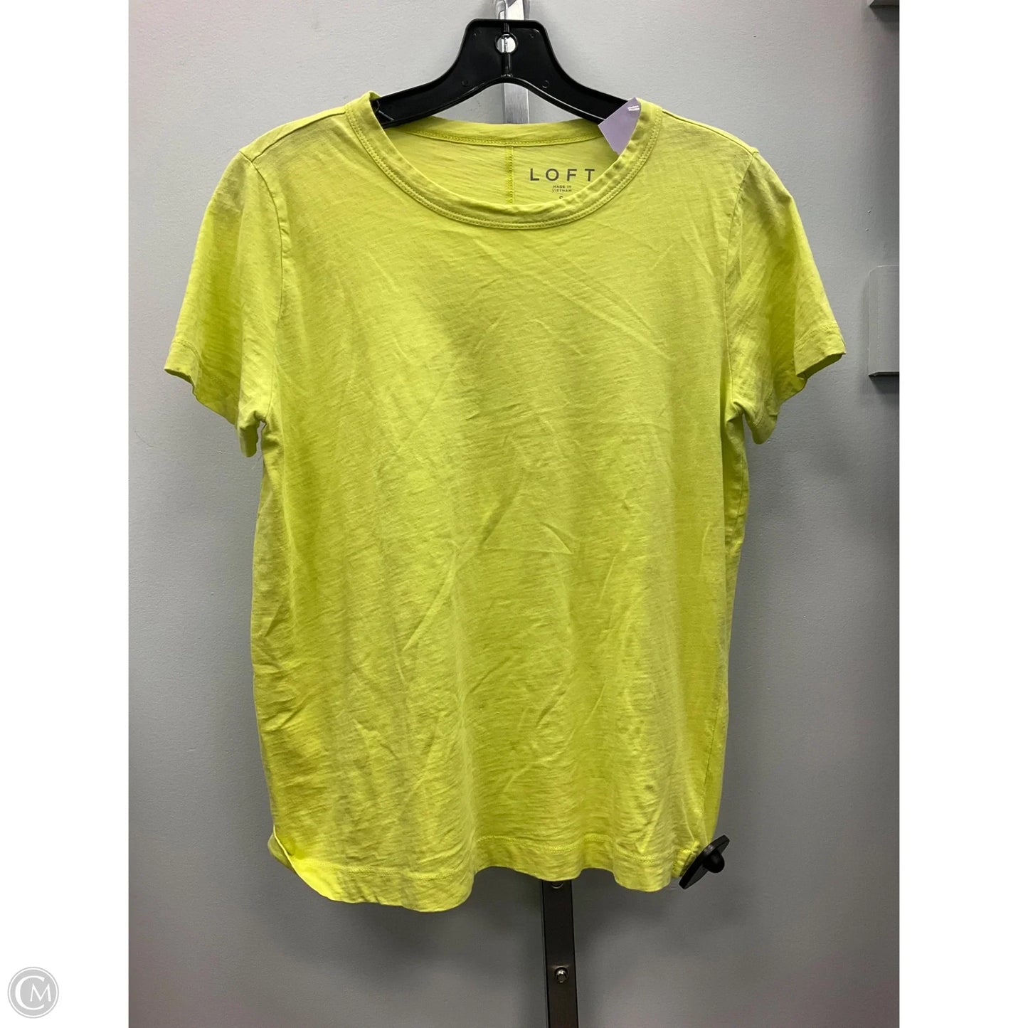 Top Short Sleeve By Loft In Chartreuse, Size: S
