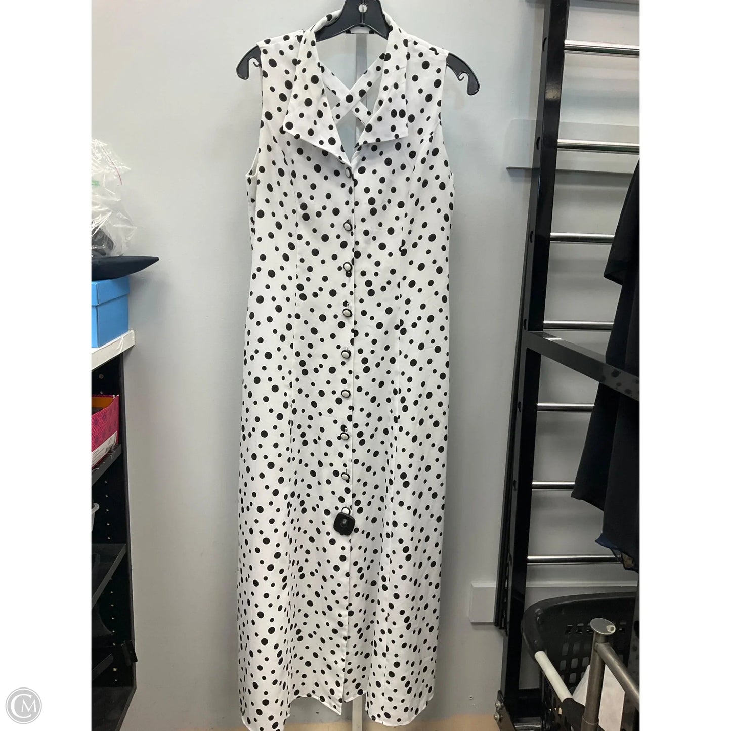 Dress Casual Maxi By Cmc In Polkadot Pattern, Size: L