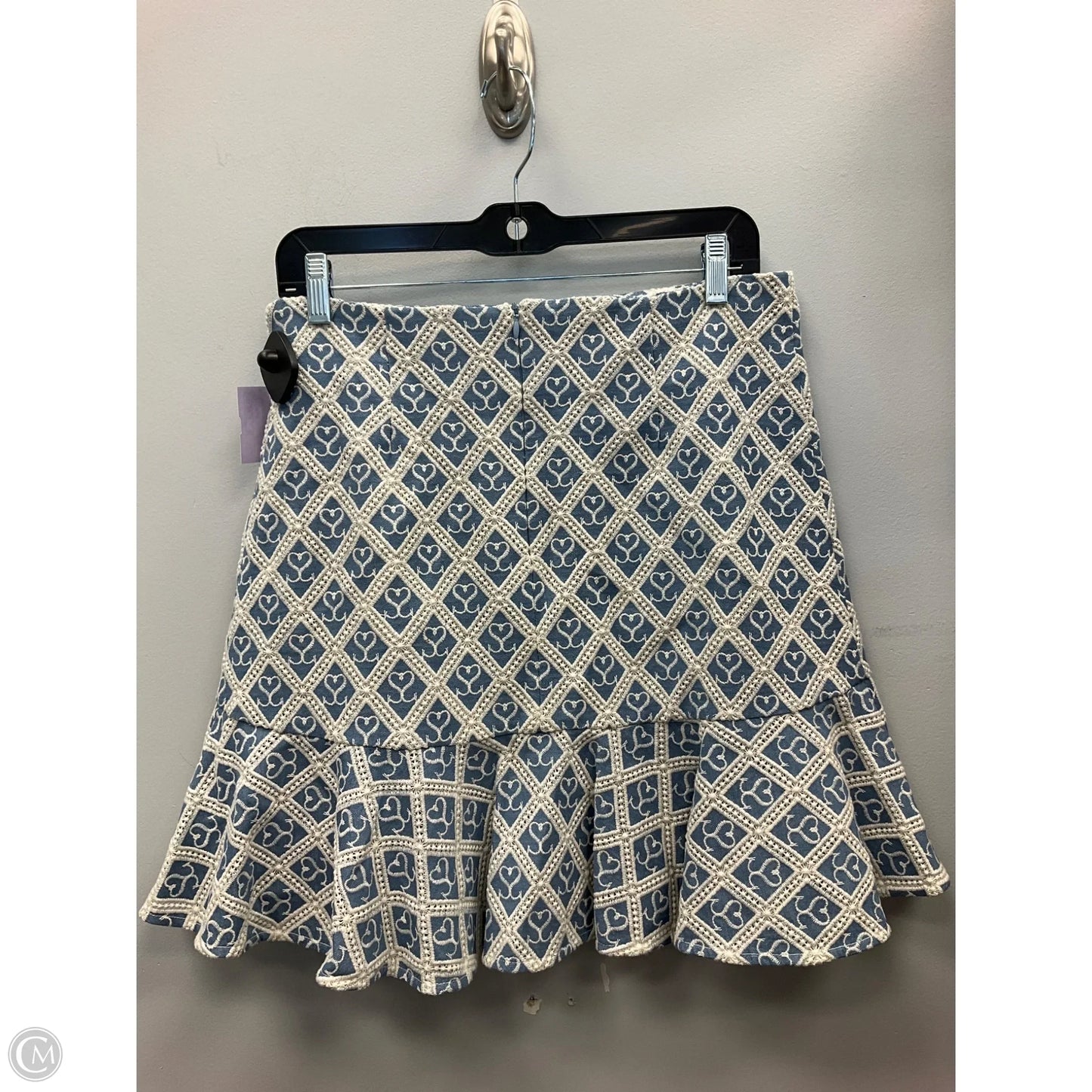 Skirt Designer By Sandro In Blue & White, Size: 12