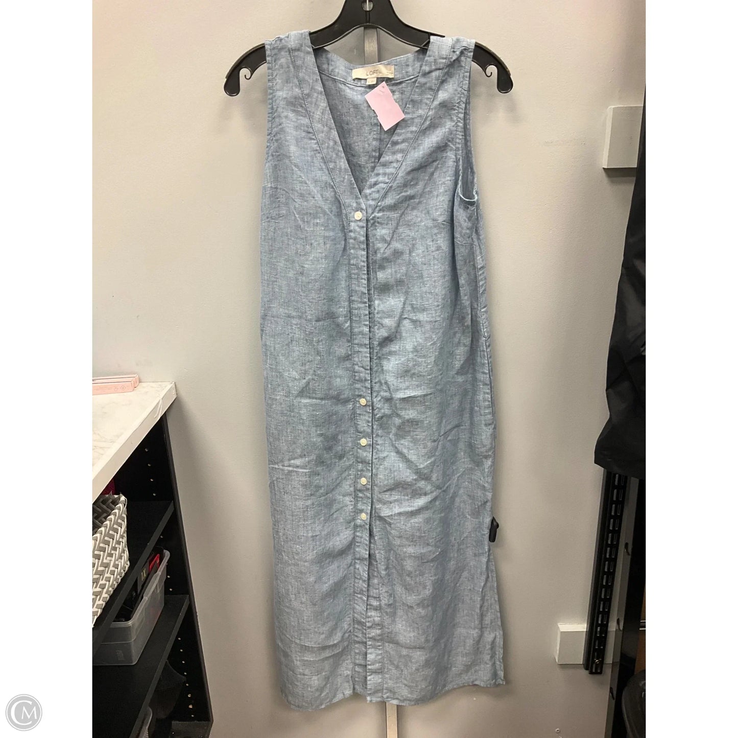 Dress Casual Midi By Loft In Blue, Size: 4