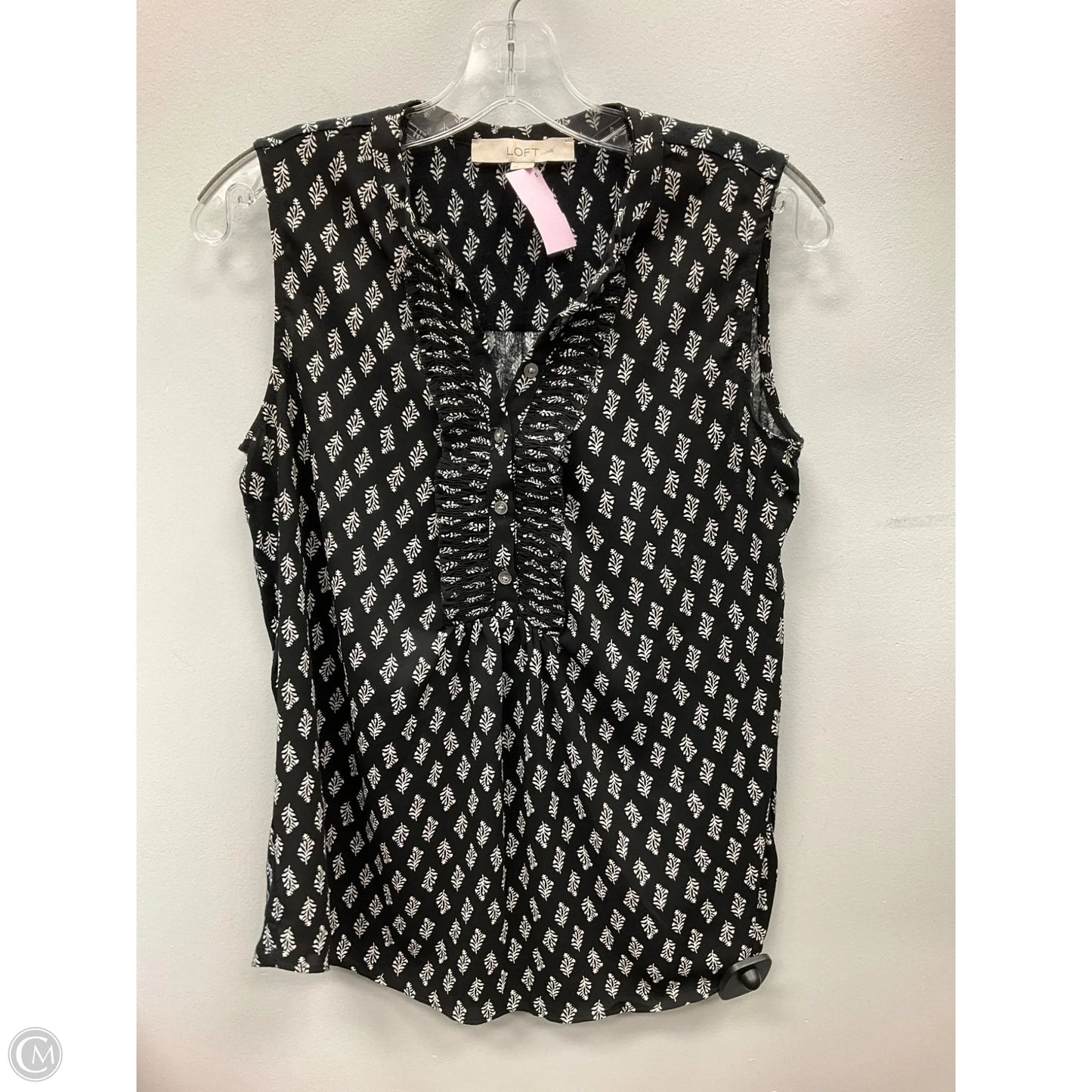Top Sleeveless By Loft In Black & White, Size: Xs