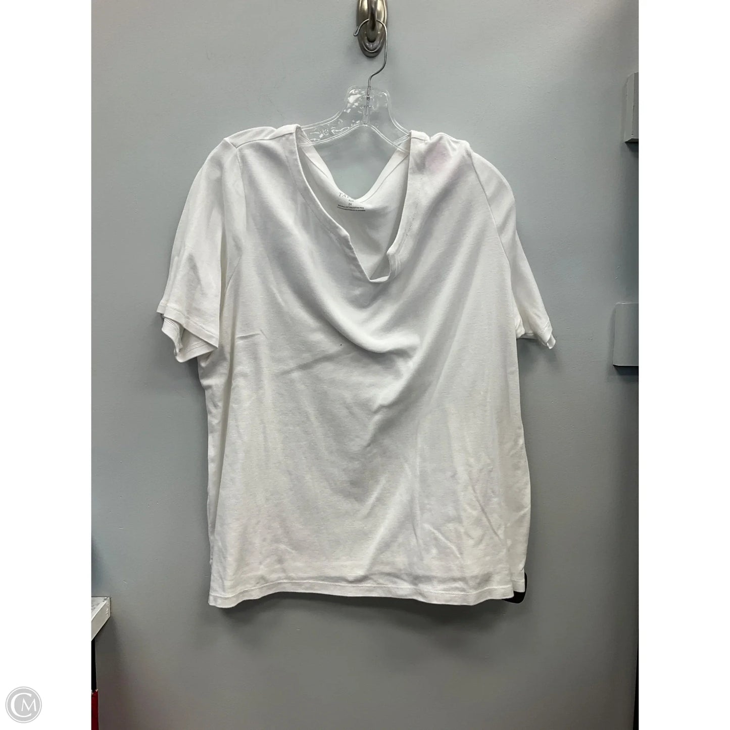 Top Short Sleeve By Talbots In White, Size: 2x