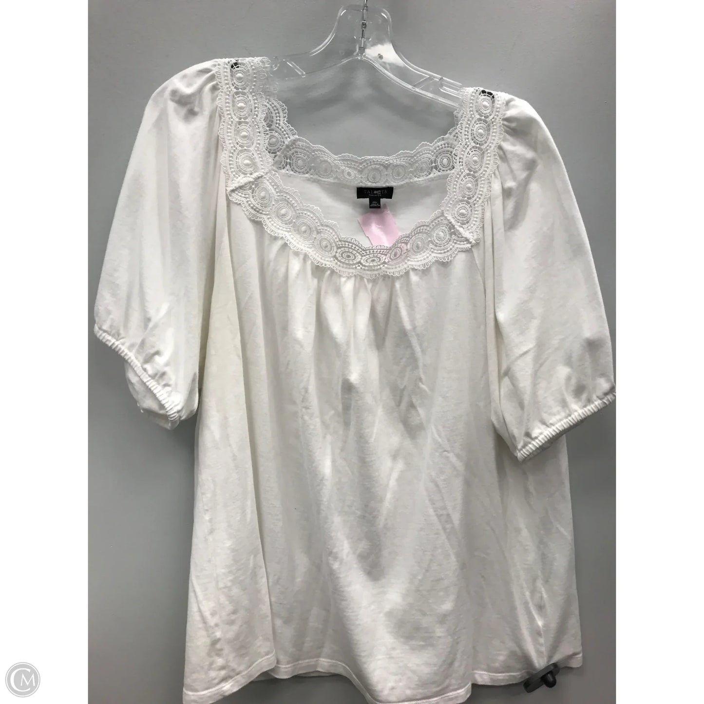 Top Short Sleeve By Talbots In White, Size: 2x