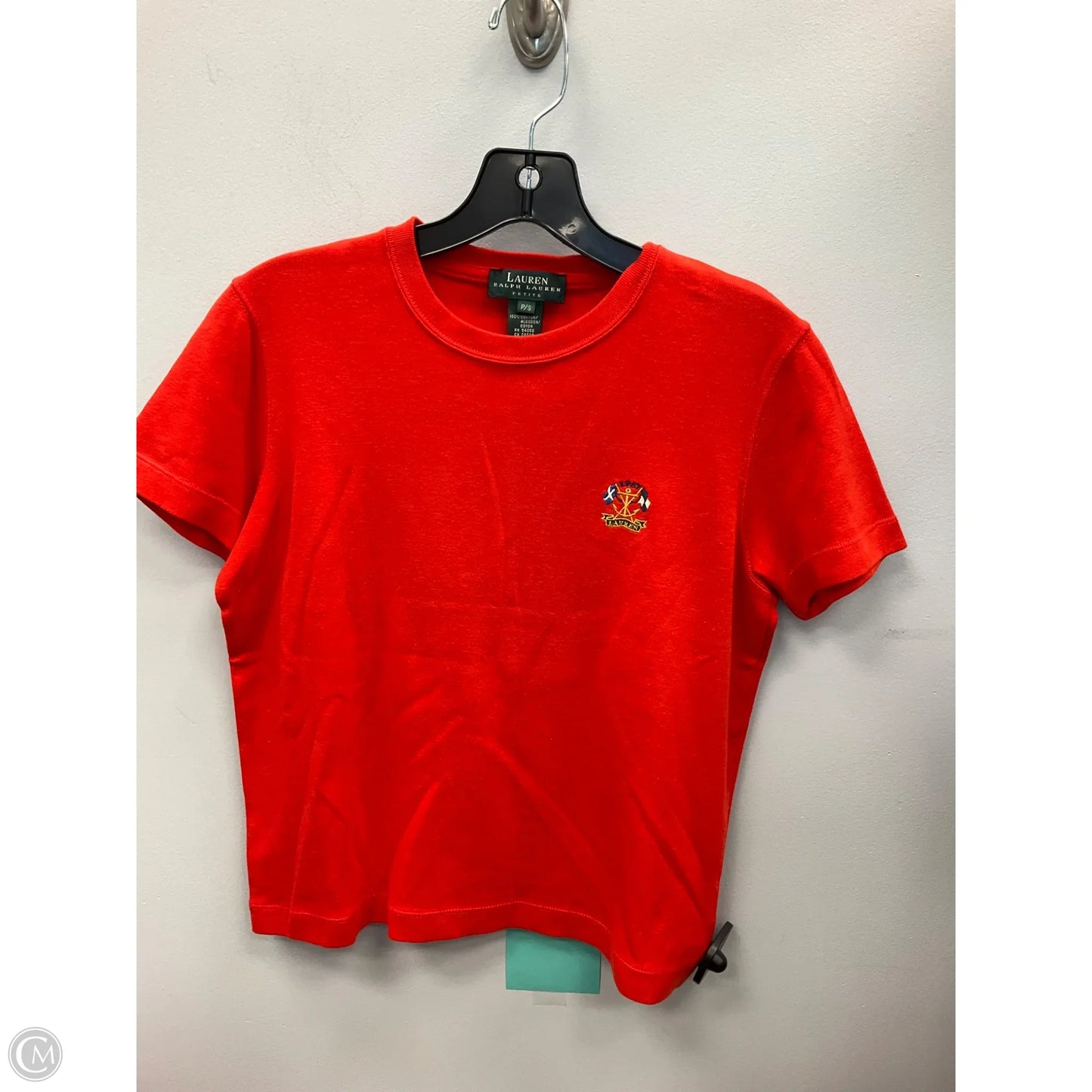 Top Short Sleeve By Lauren By Ralph Lauren In Red, Size: S
