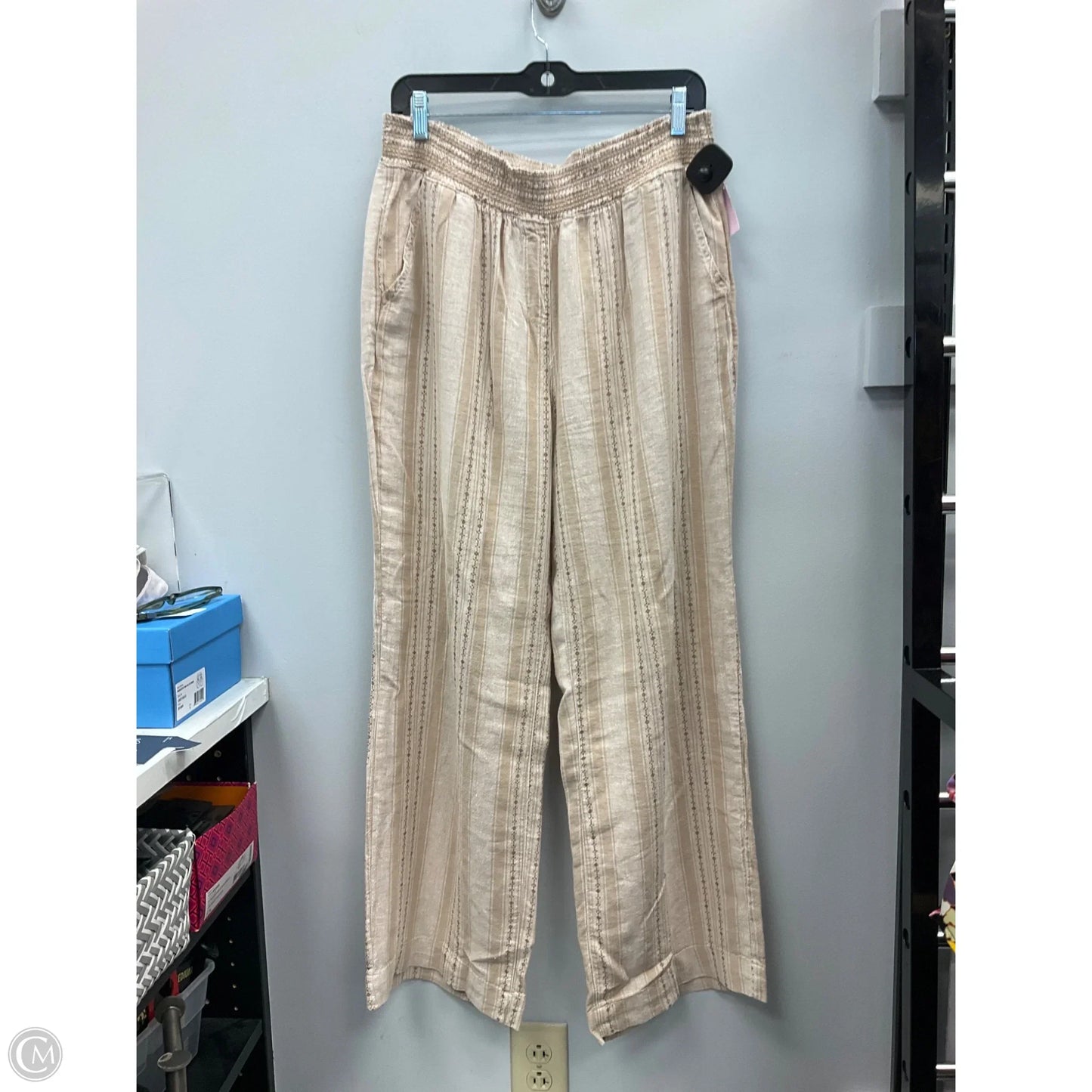 Pants Wide Leg By Briggs In Beige, Size: L
