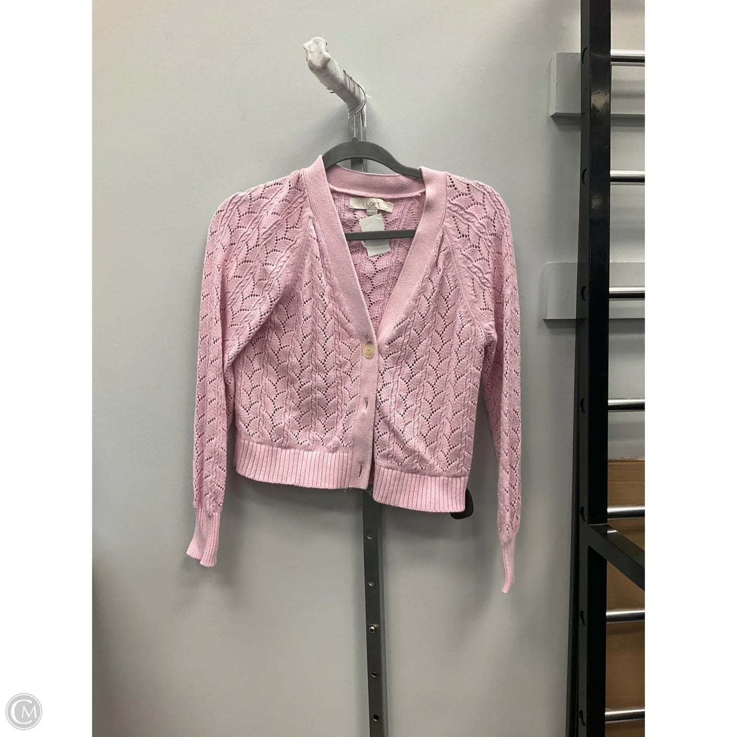 Sweater Cardigan By Loft In Pink, Size: S