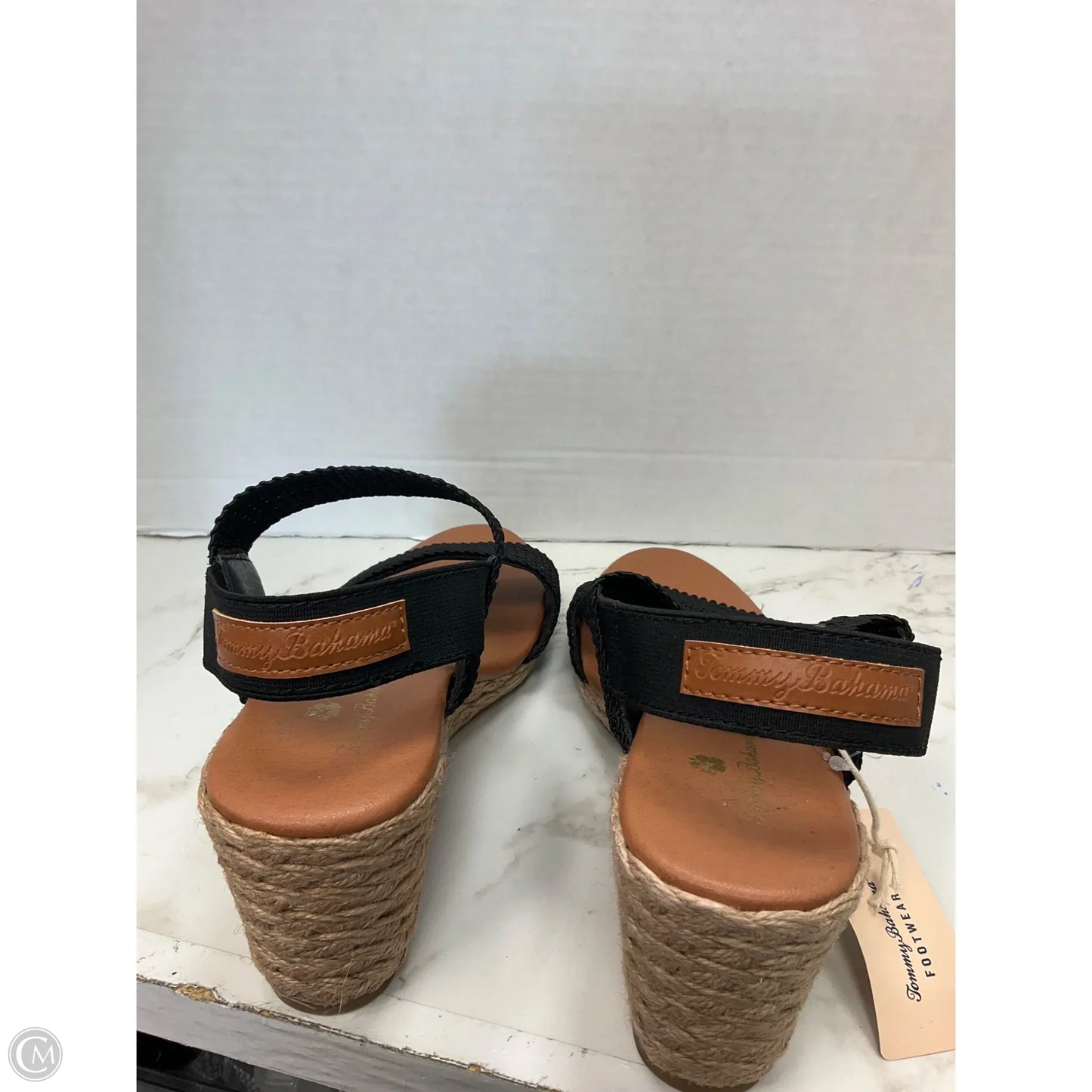 Sandals Heels Wedge By Tommy Bahama In Black, Size: 8