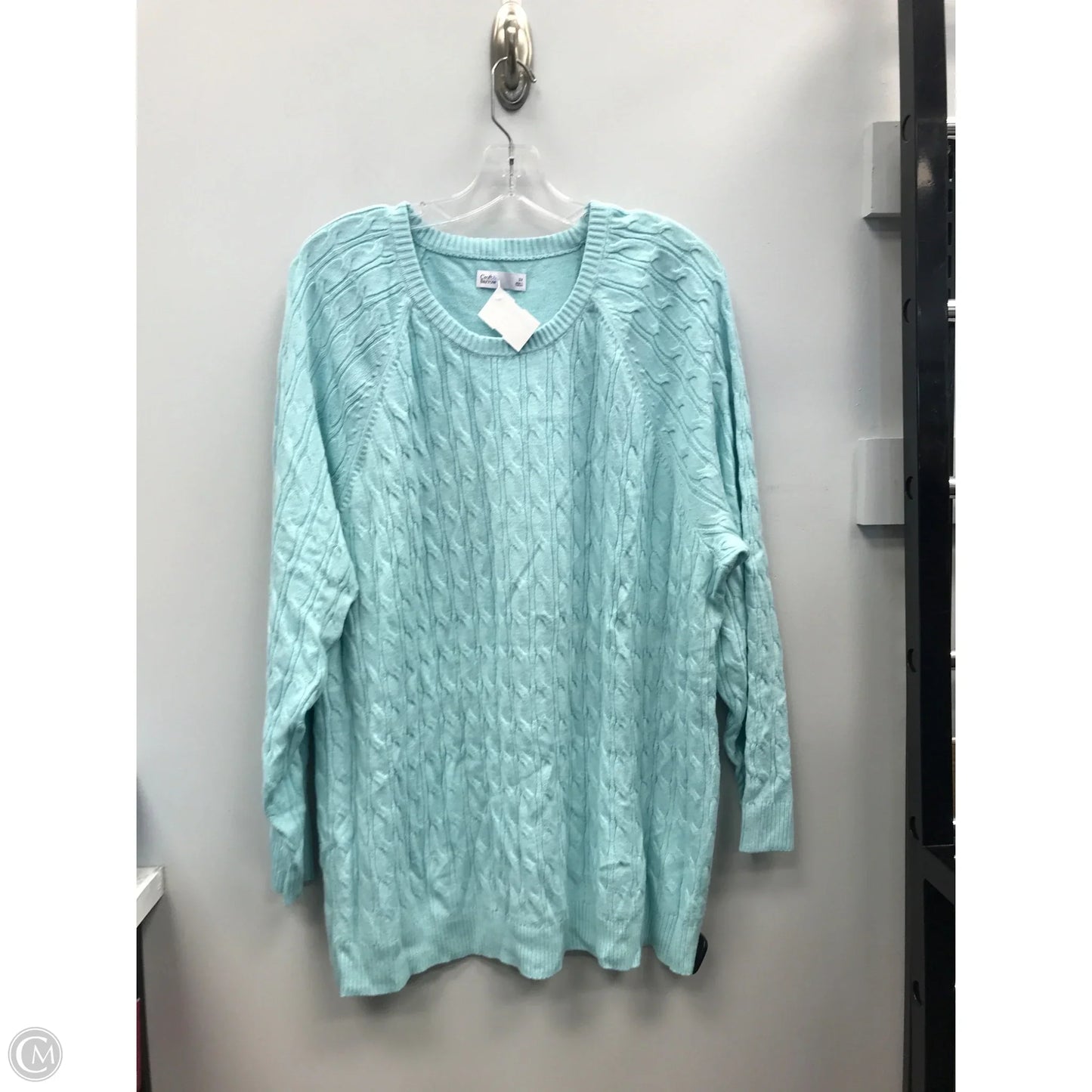 Sweater By Croft And Barrow In Aqua, Size: 3x