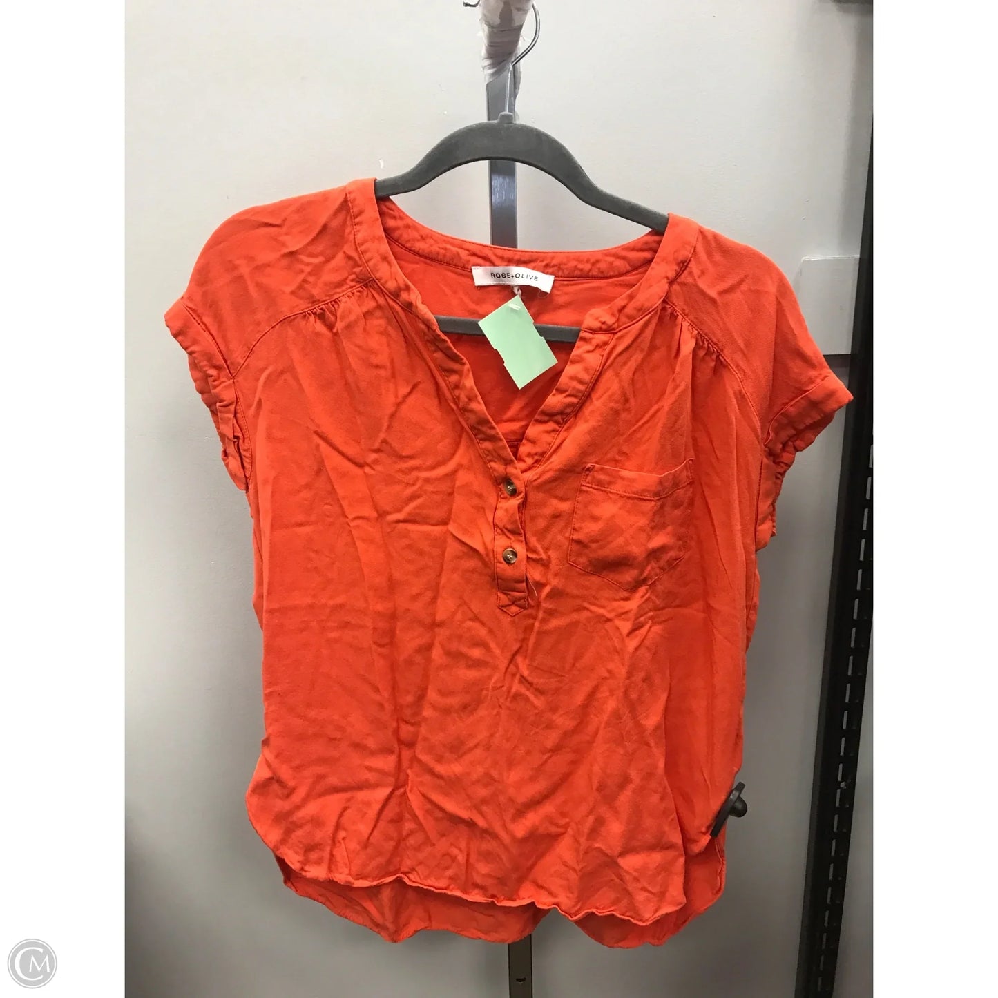 Top Short Sleeve By Rose And Olive In Orange, Size: S