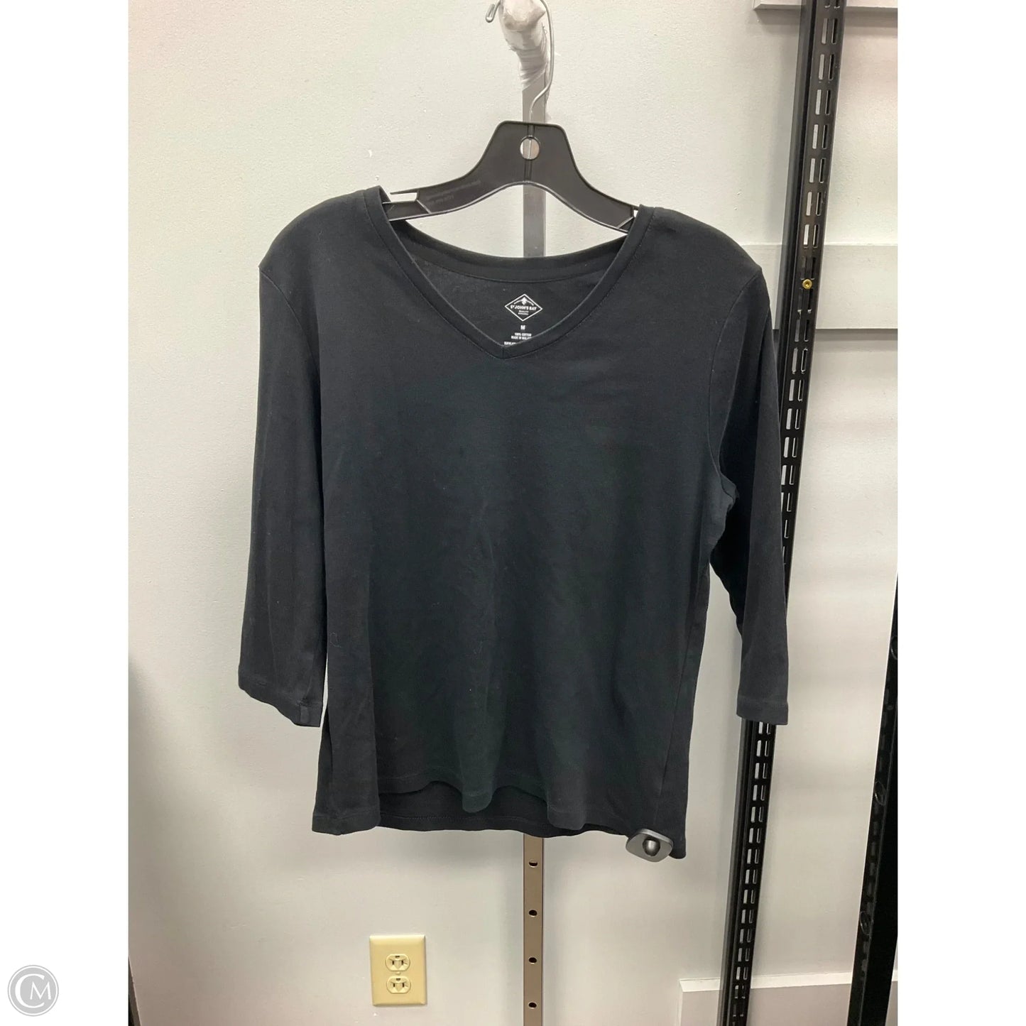 Top 3/4 Sleeve Basic By St Johns Bay In Black, Size: M