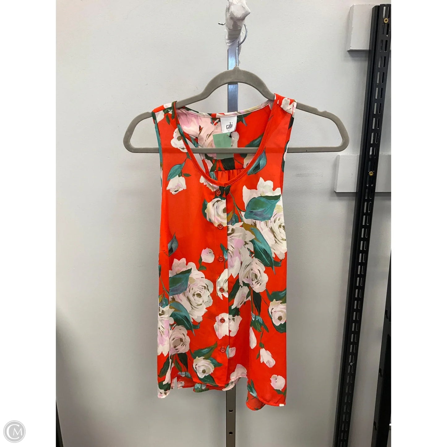 Top Sleeveless By Cabi In Floral Print, Size: S
