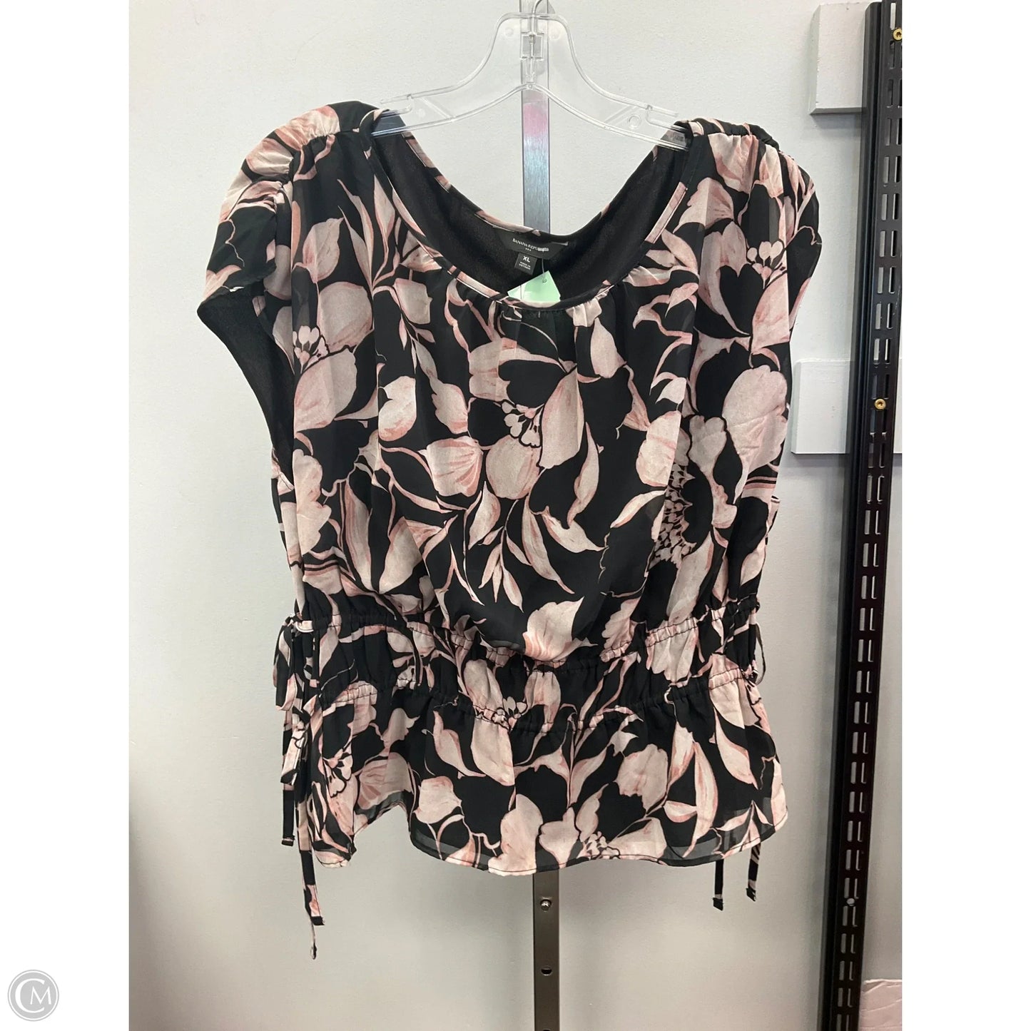 Top Sleeveless By Banana Republic In Black & Pink, Size: Xl