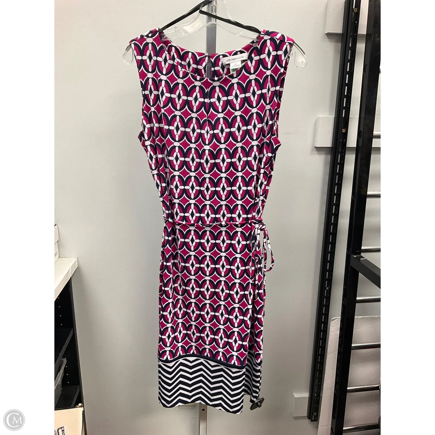 Dress Casual Midi By Liz Claiborne In Blue & Pink, Size: M