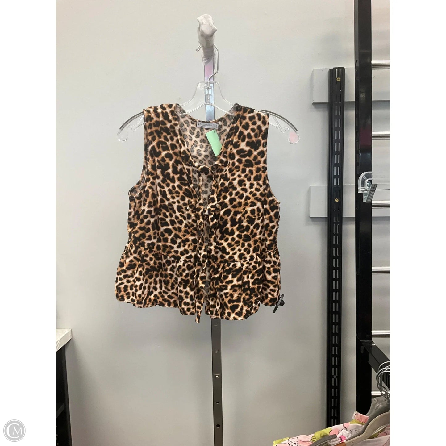 Top Sleeveless By Stradivarius In Animal Print, Size: S